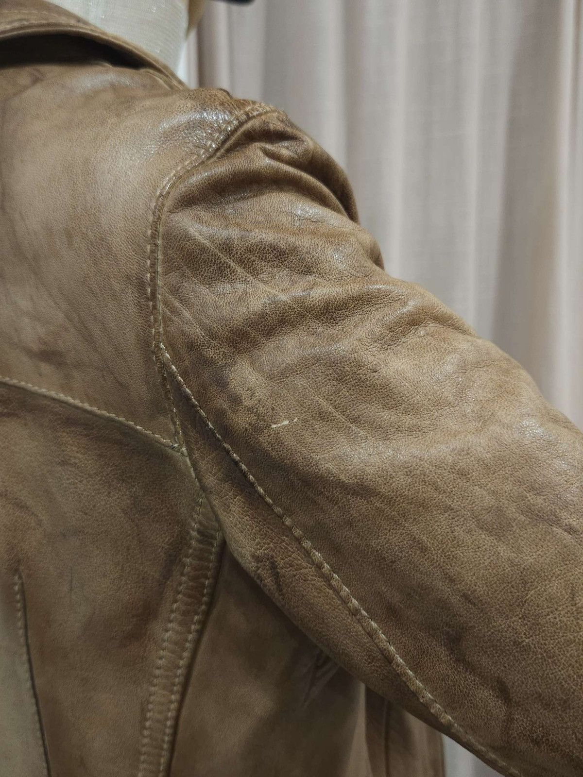 Vintage Super Soft Real Leather Distressed Patina Jacket By Blur Size M / US 6-8 / IT 42-44 - 10 Thumbnail