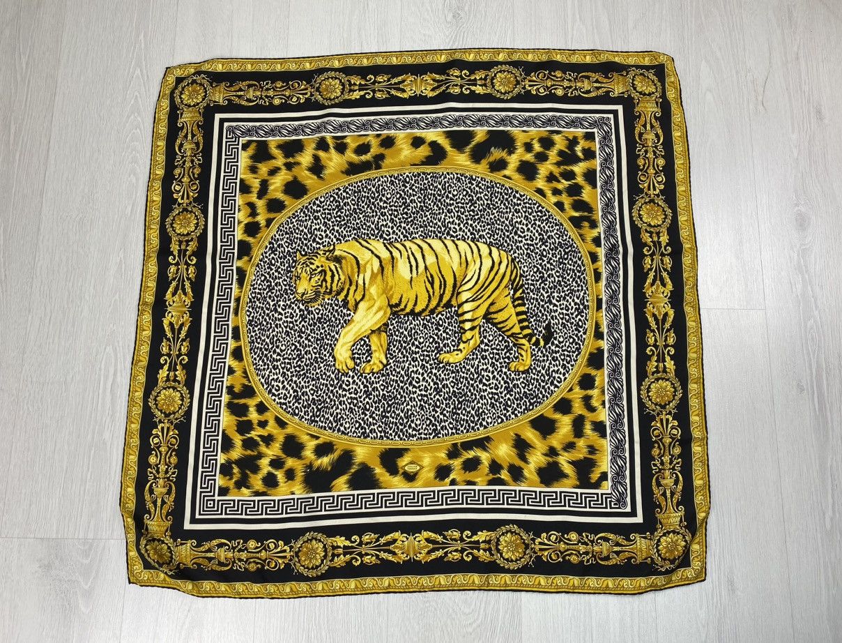 Versace Vintage Gianni Versace Tiger Silk Scarf like Hermes Size ONE SIZE - 1 Thumbnail
