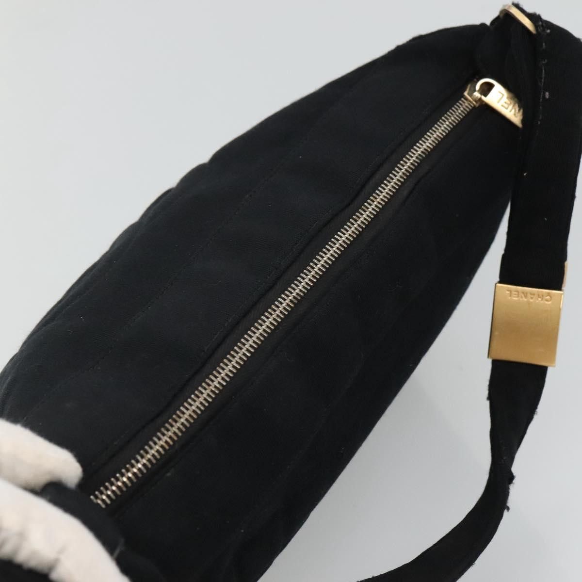 Chanel CHANEL Choco Bar Line Shoulder Bag Canvas Black CC Size ONE SIZE - 6 Thumbnail