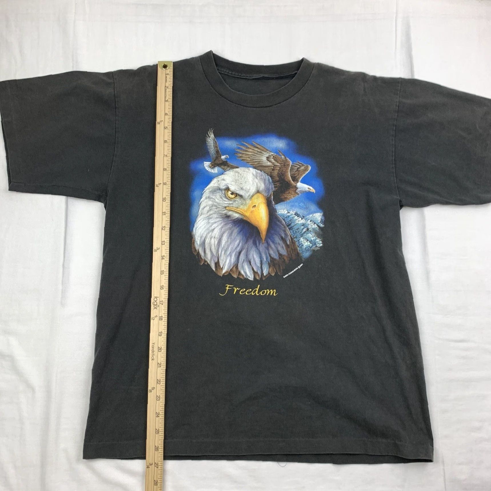 Vintage VINTAGE Bald Eagle Shirt Adult Medium Black USA 90s Nature Animals Freedom Y2K Faded Men Shirt M Black/Grey? Size US M / EU 48-50 / 2 - 5 Thumbnail
