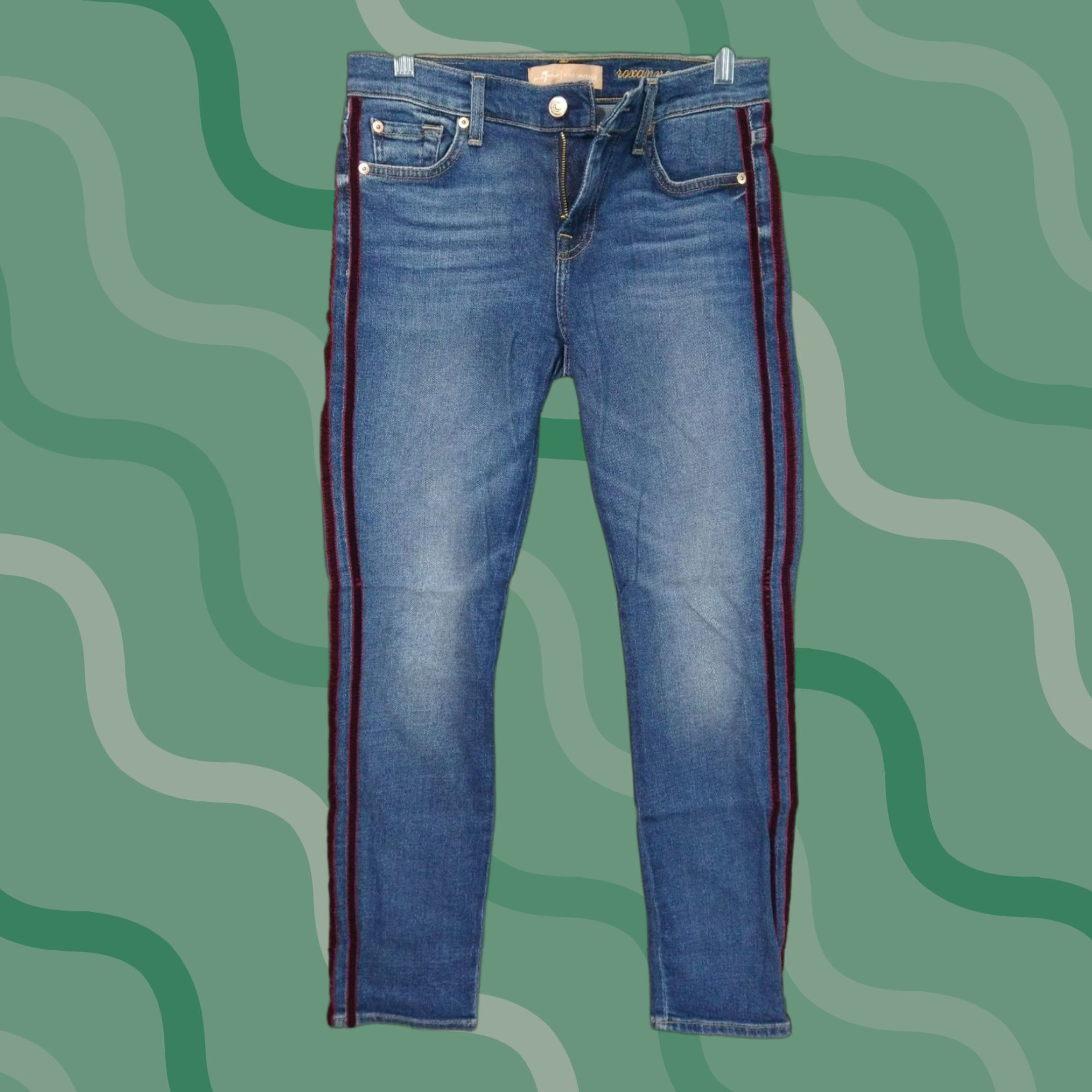 7 For All Mankind 7 For All Mankind Roxanne Jeans Womens 26 Blue Denim Ankle Stretch 7 For All Mankind Roxanne Size 26" / US 2 / IT 38 - 1 Thumbnail