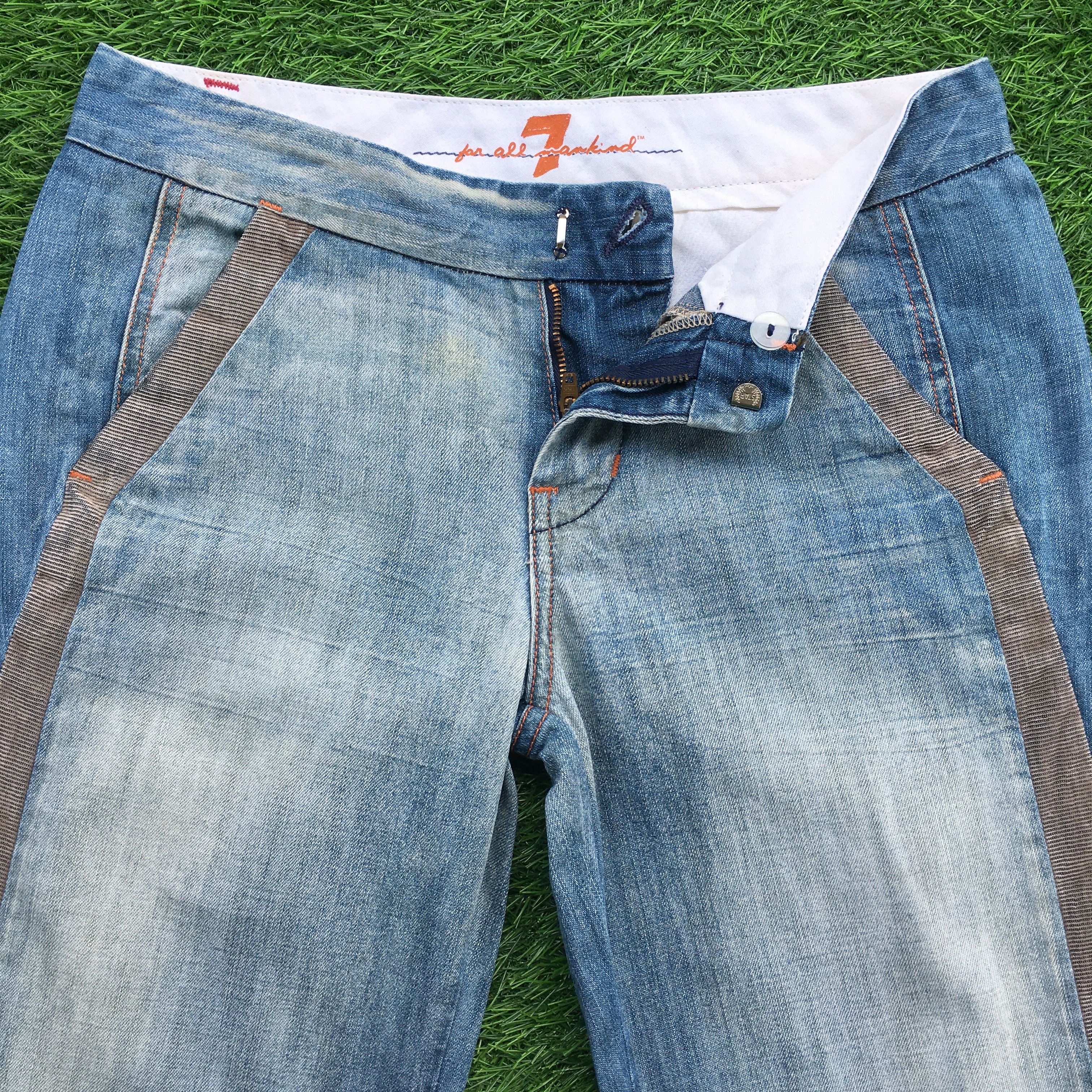 7 For All Mankind × Designer Low Rise Flare Denim Pants D-948 Size 26" / US 2 / IT 38 - 2 Thumbnail