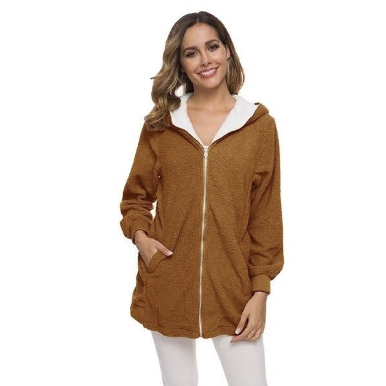 threeASFOUR Forgotten Grace Hooded Fuzzy Zip Up Jacket size XL A003025 Size XL / US 12-14 / IT 48-50 - 1 Thumbnail