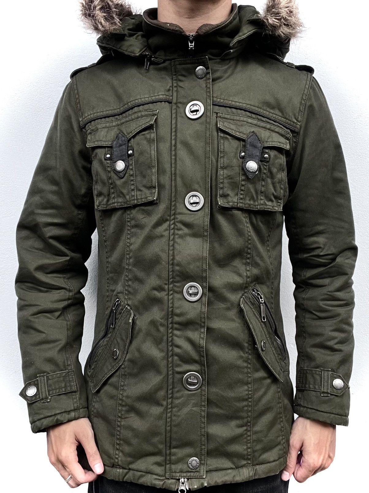 ジャケット・アウター 00s In The Attic Fur Military Jacket In The Attic 2000s In The Attic Avant-Garde Fur Military Jacket