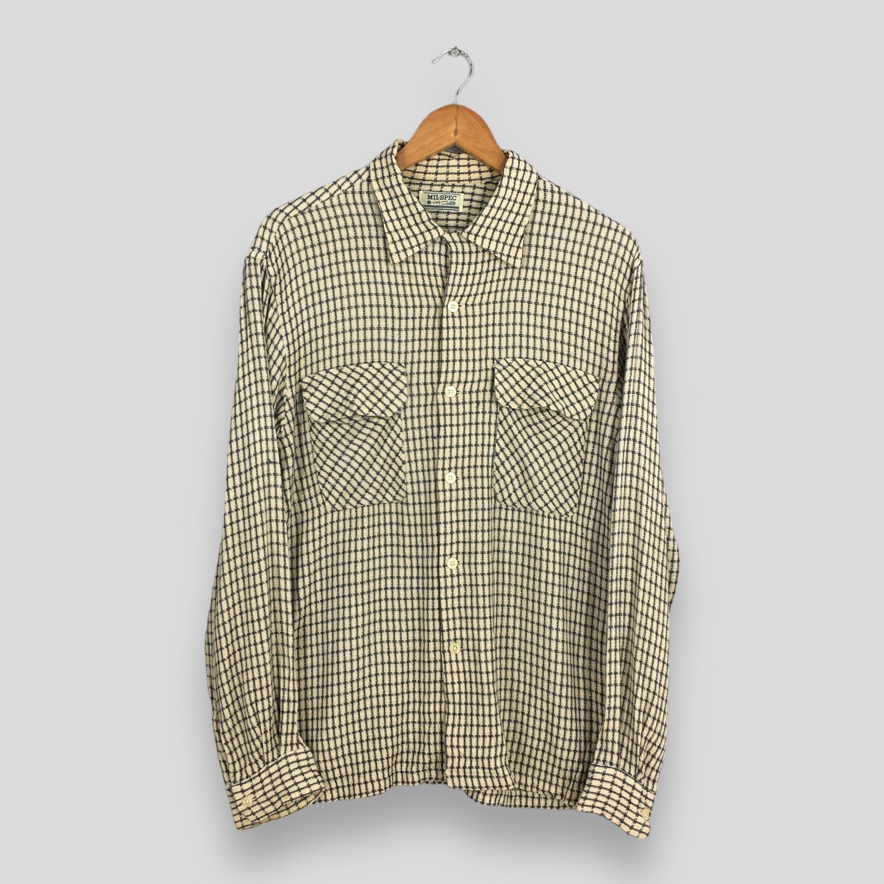 Flannel × Vintage Vintage Mil Spec Checkered Gingham Flannel Shirt Medium Size US M / EU 48-50 / 2 - 1 Thumbnail
