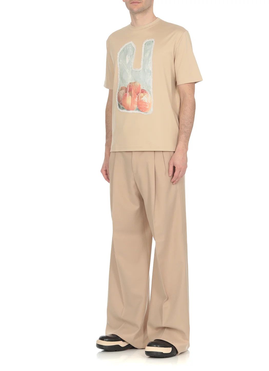 Lanvin o1y0225 Logo Crewneck T-Shirt in Beige Size US S / EU 44-46 / 1 - 2 Thumbnail