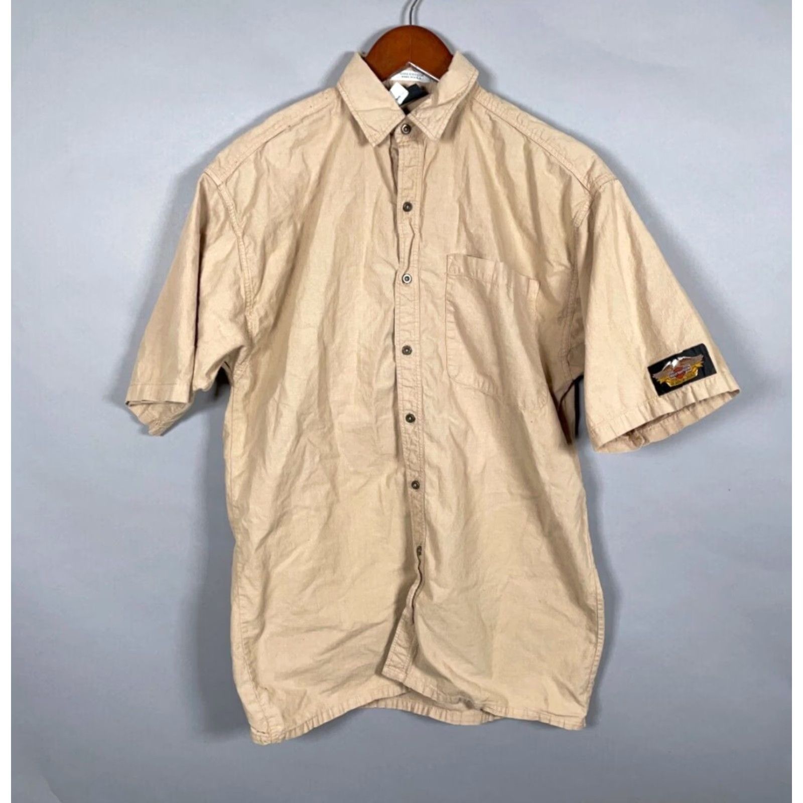 Harley Davidson VINTAGE Harley-Davidson Mens Shirt Adult Small Casual 80s Motorcycle Graphic Print Beige Size US S / EU 44-46 / 1 - 3 Thumbnail