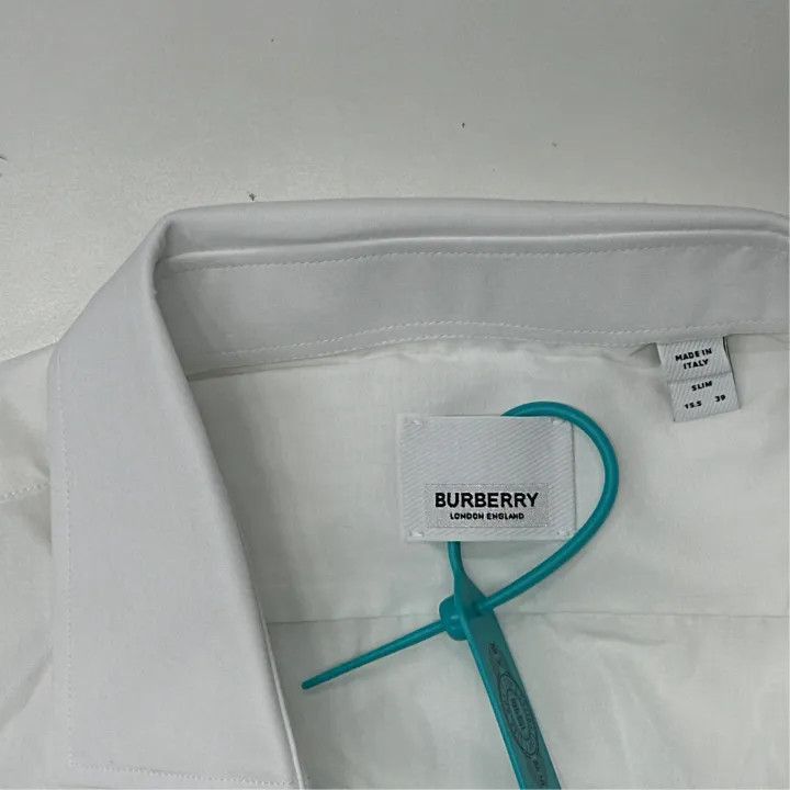 Burberry Burberry Burberry Men's Logo Long Sleeve Shirt White-2507 Size US M / EU 48-50 / 2 - 2 Thumbnail