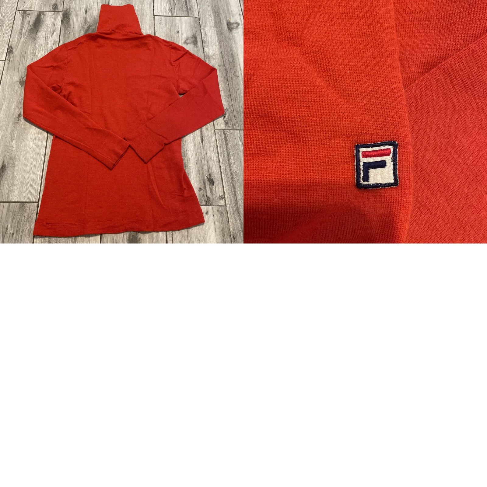 Fila VINTAGE FILA Sweater Unisex Adults S Red 100% Wool Turtleneck Knit Retro Italy Size US S / EU 44-46 / 1 - 9 Thumbnail