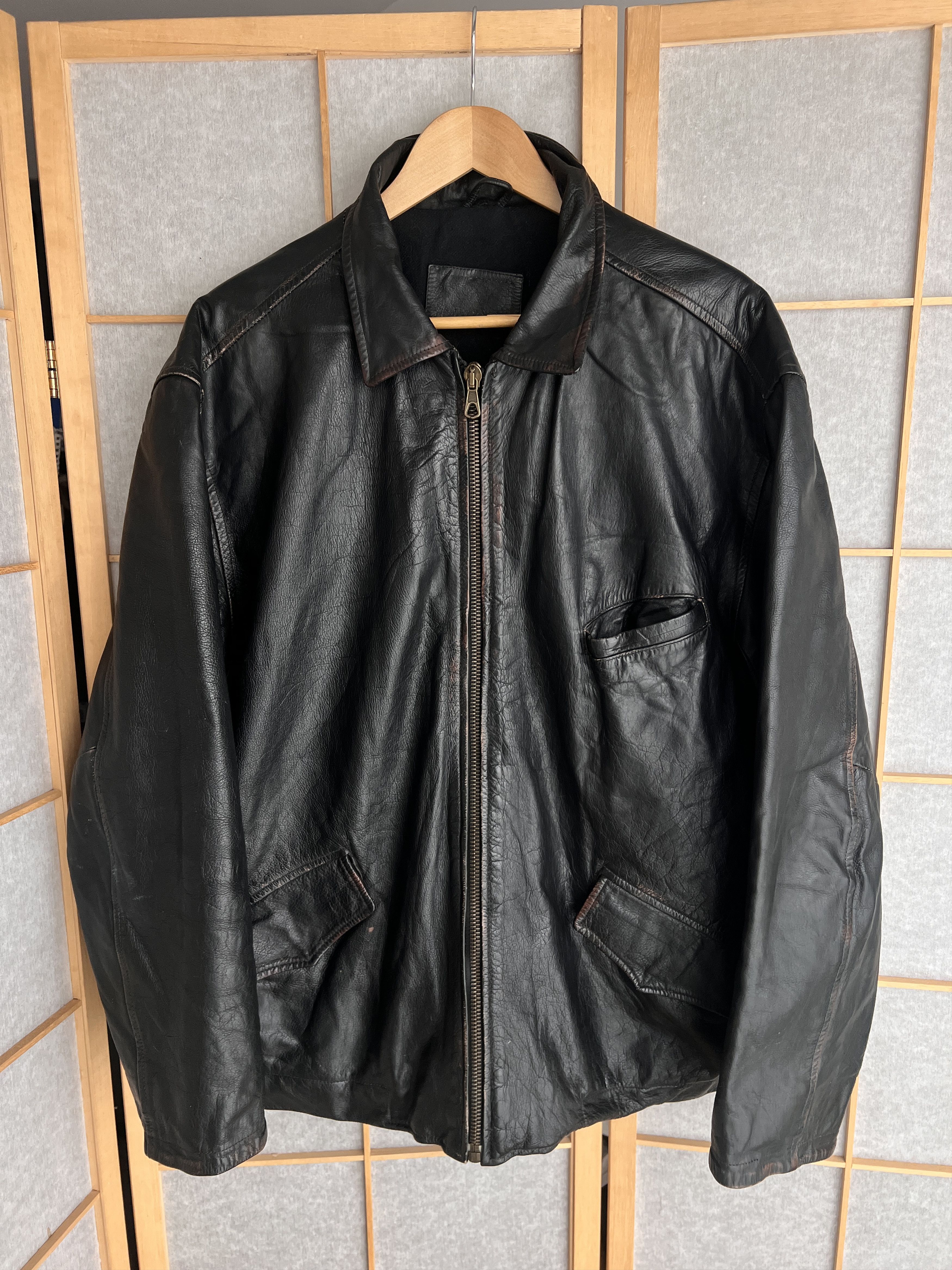 If Six Was Nine VTG Yohji Yamamoto Kanye West Style Cargo Leather Jacket LGB Size US L / EU 52-54 / 3 - 9 Thumbnail