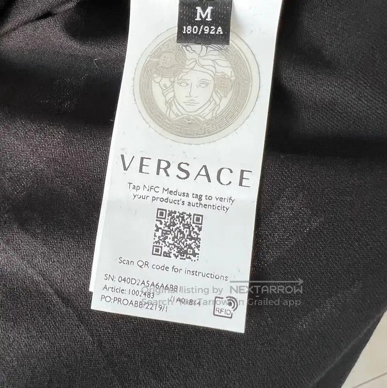 Versace Versace Black Cotton Embroidered Short Sleeve T-shirt . Size US M / EU 48-50 / 2 - 3 Thumbnail
