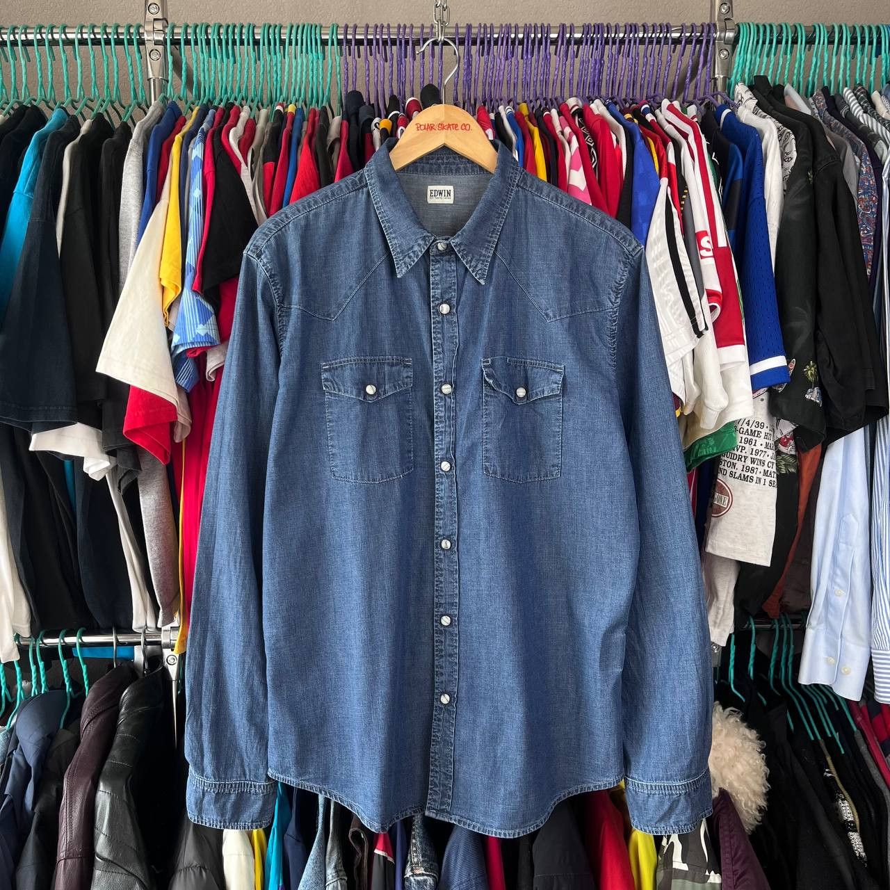 Edwin EDWIN Memphis Blue Denim Button Shirt Size L Size US L / EU 52-54 / 3 - 1 Thumbnail