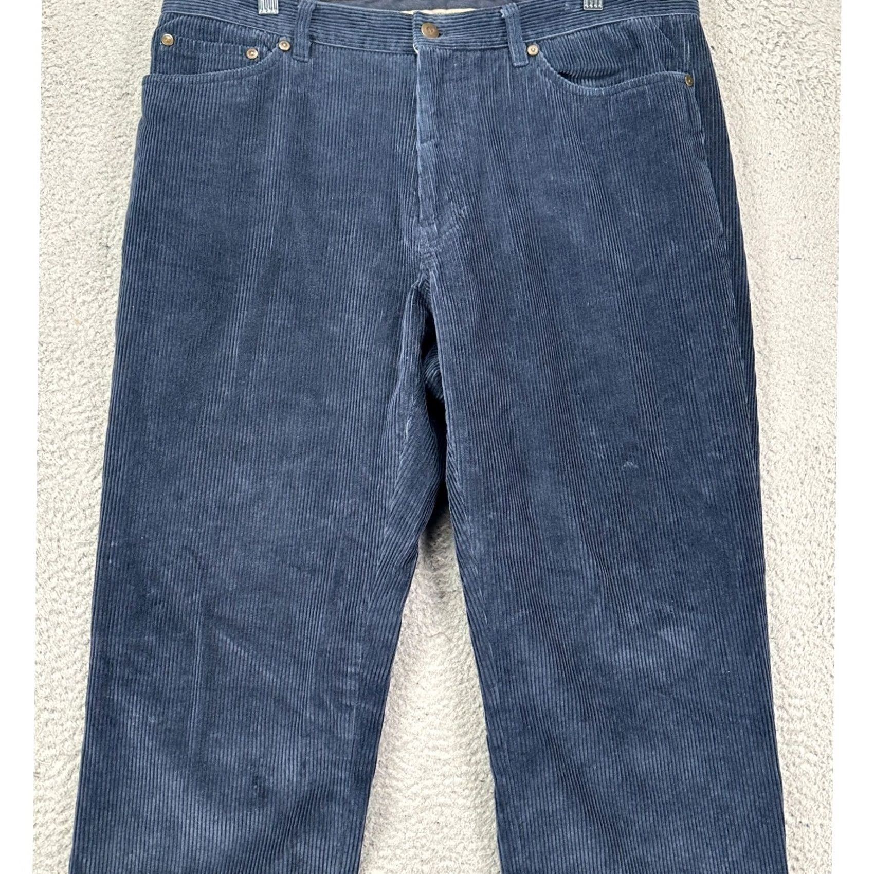 J.McLaughlin J.McLaughlin Pants Corduroy Navy Blue 36 Straight Leg 5-Pocket Casual Workwear Mens Regular Vintage No Size US 36 / EU 52 - 3 Thumbnail