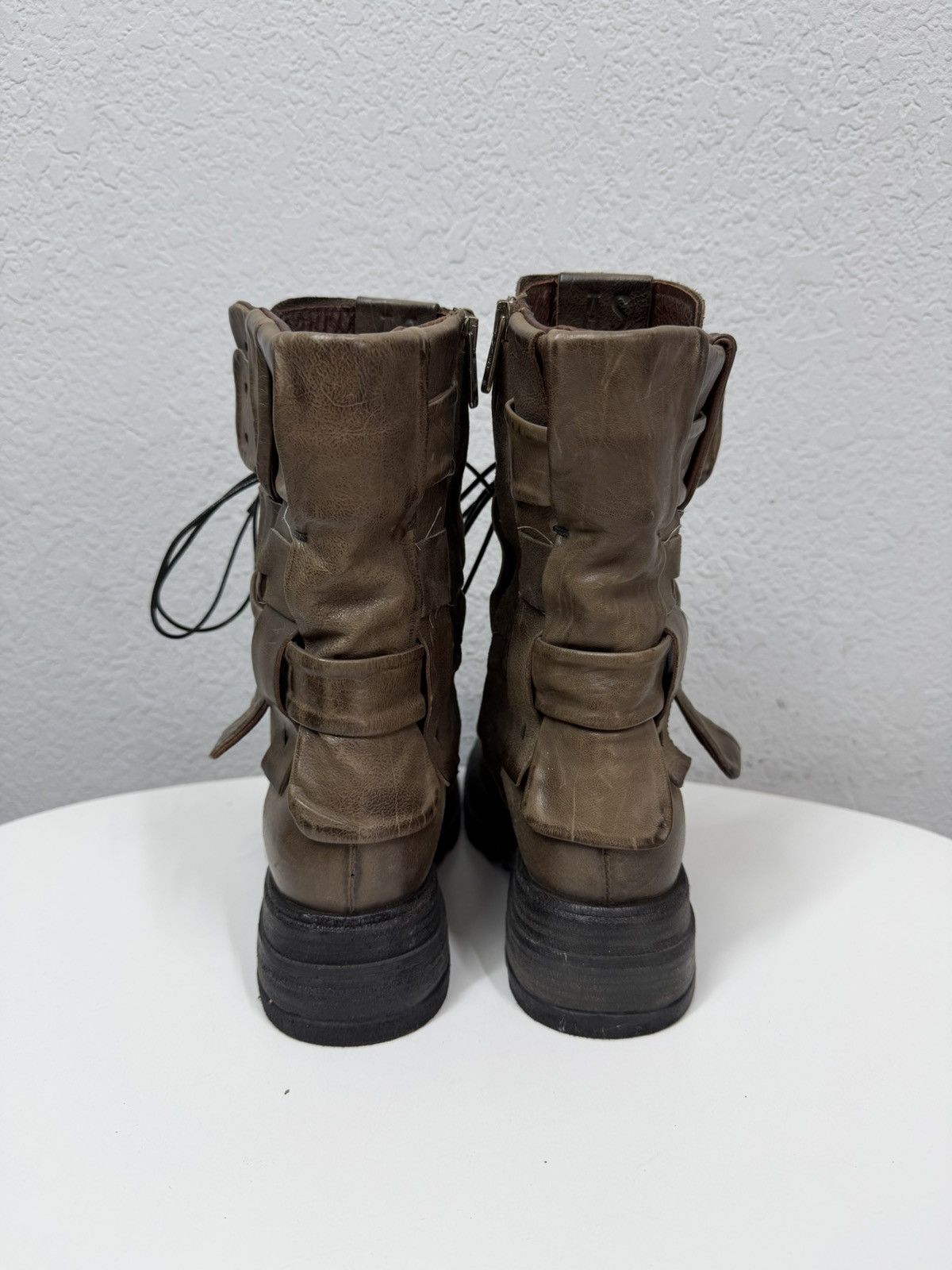 A.S.98 Vintage Italian AS 98 Vibe YSL Style Leather Biker Boots Size US 7.5 / EU 40-41 - 11 Thumbnail