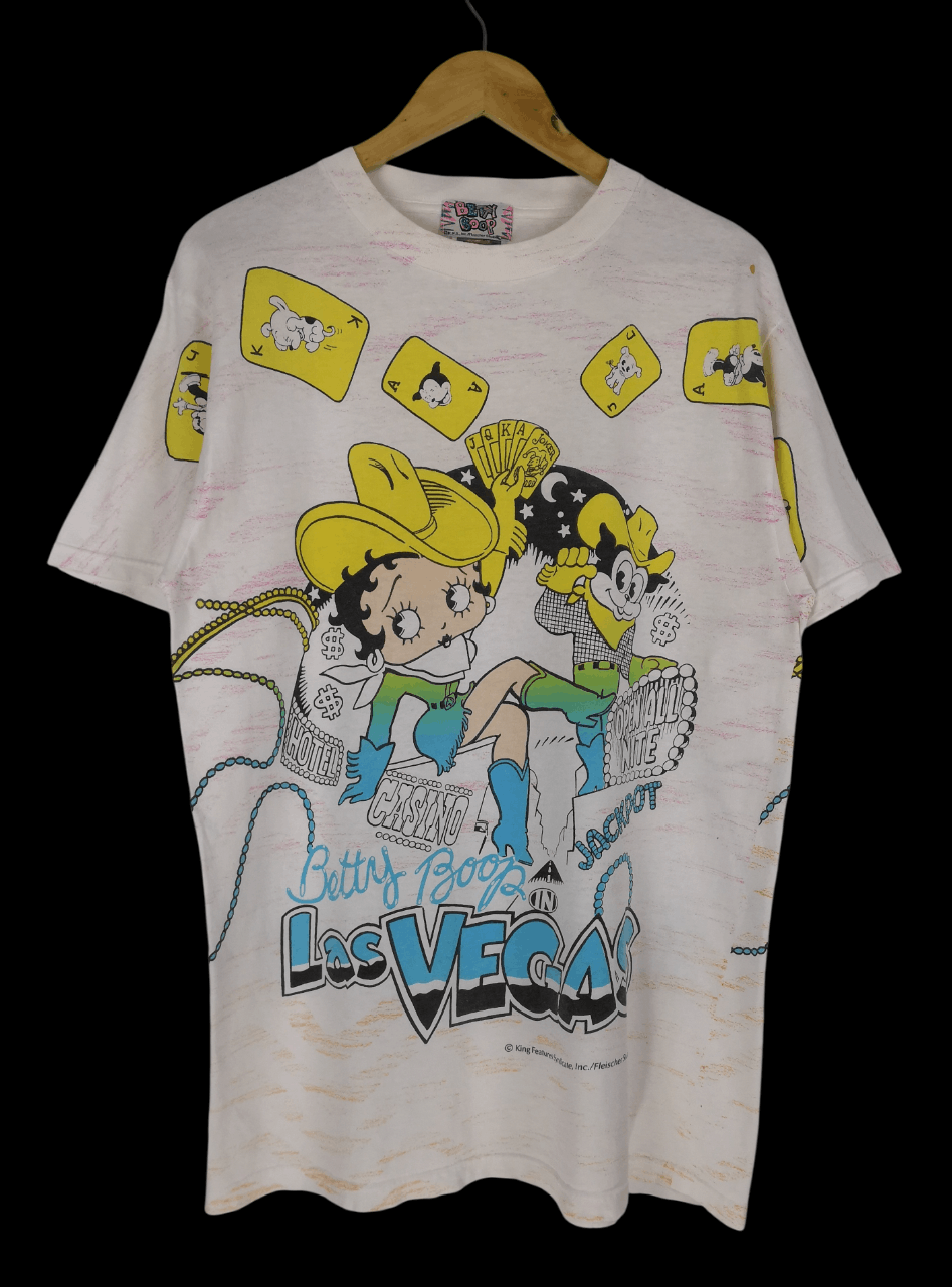 Vintage Vintage 90s Betty Boop Las Vegas Overprint T-Shirt Size US L / EU 52-54 / 3 - 1 Thumbnail