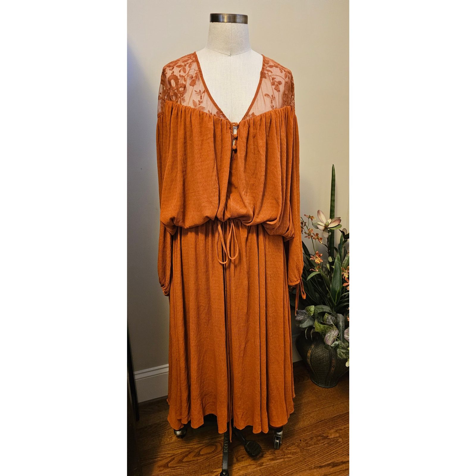Free People New Free People Clementine Maxi Dress XS/S Brown/Rust Size S / US 4 / IT 40 - 1 Thumbnail