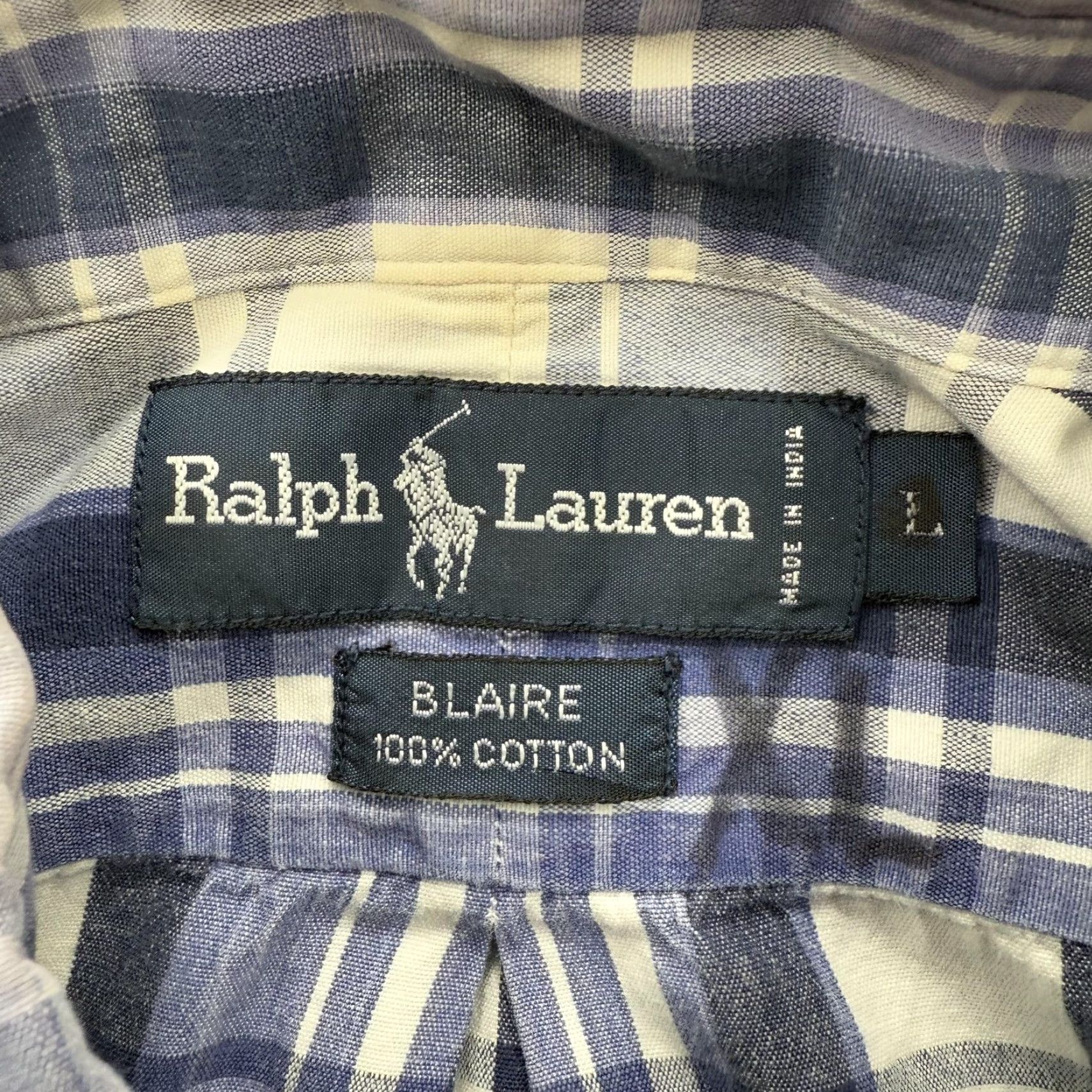 Ralph Lauren Ralph Lauren Shirt Mens Large Blue White Plaid Blaire Button Down Short Sleeve Size US L / EU 52-54 / 3 - 3 Thumbnail