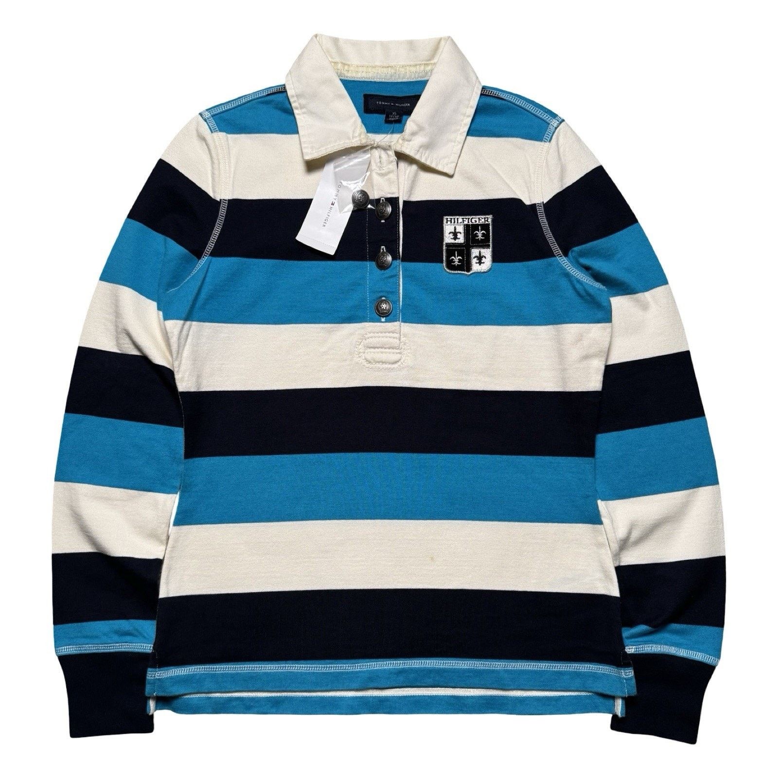 Tommy Hilfiger Womens Tommy Hilfiger Rugby Long Sleeve Striped Polo XS Size XS / US 0-2 / IT 36-38 - 1 Thumbnail