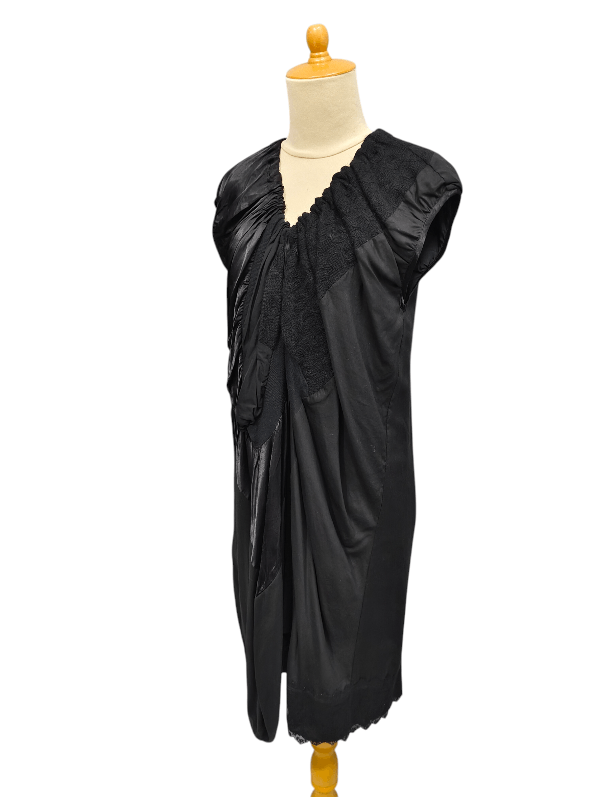 gomme 00s Gomme- Archive Asymmetric Mixed Draped Cocoon Dress Size L / US 10 / IT 46 - 4 Thumbnail