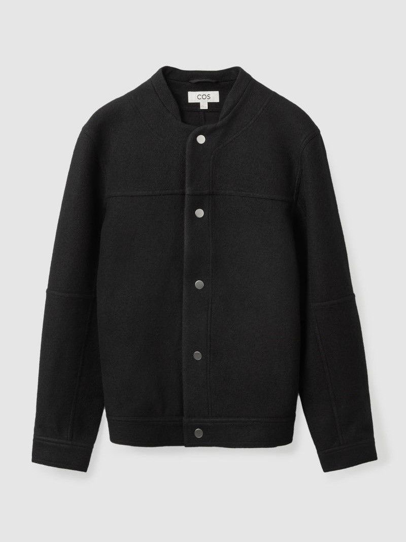 Cos COS Black Wool Bomber Jacket Size US S / EU 44-46 / 1 - 1 Thumbnail