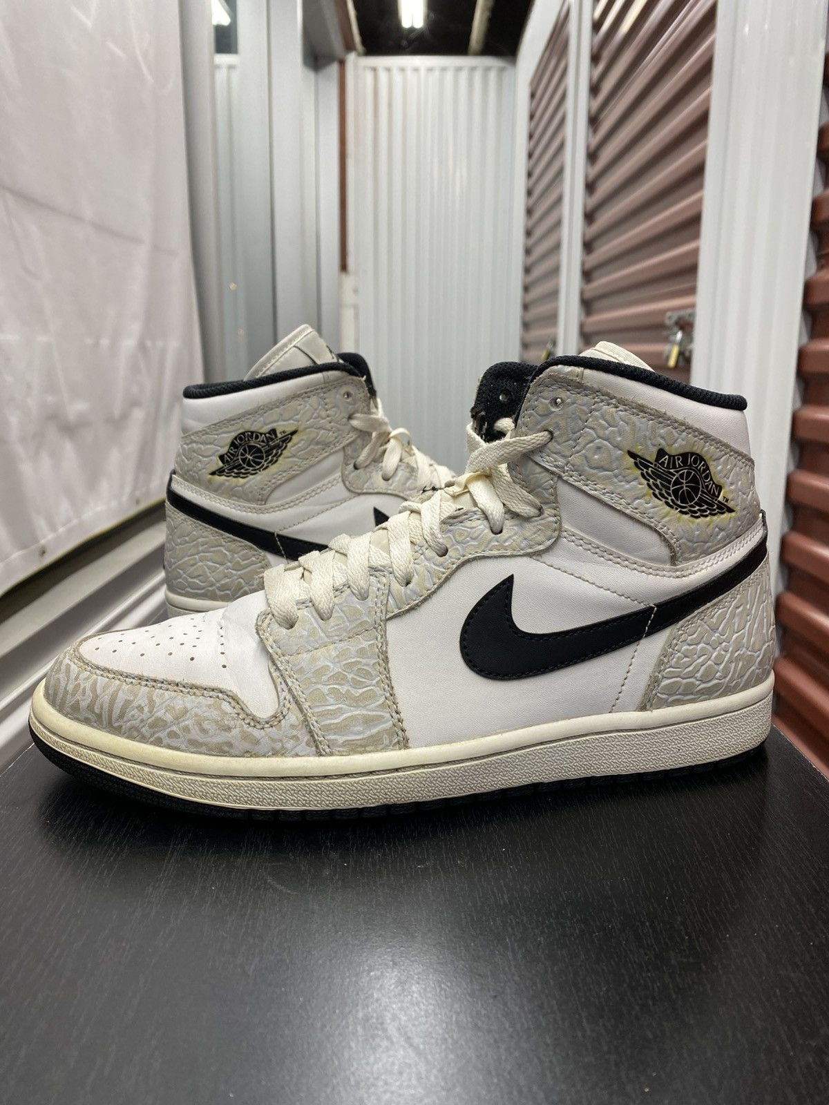 Jordan 1 retro white elephant print online