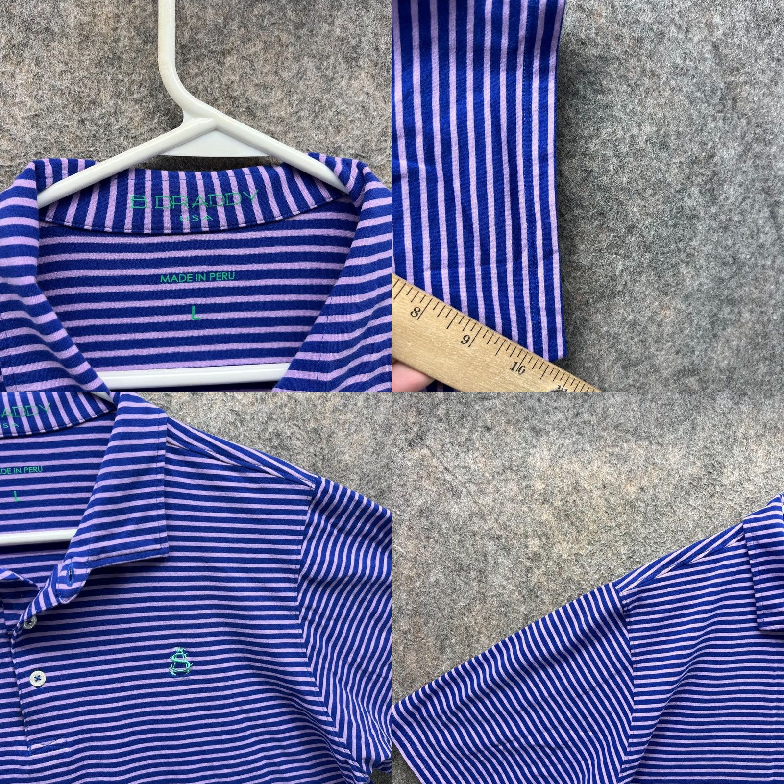 Vintage B. Draddy Polo Shirt Mens Large Purple White Striped Sportwear USA Golf Preppy Shirt Polo Men Large Purple White Striped USA Golf Preppy Size US L / EU 52-54 / 3 - 8 Thumbnail
