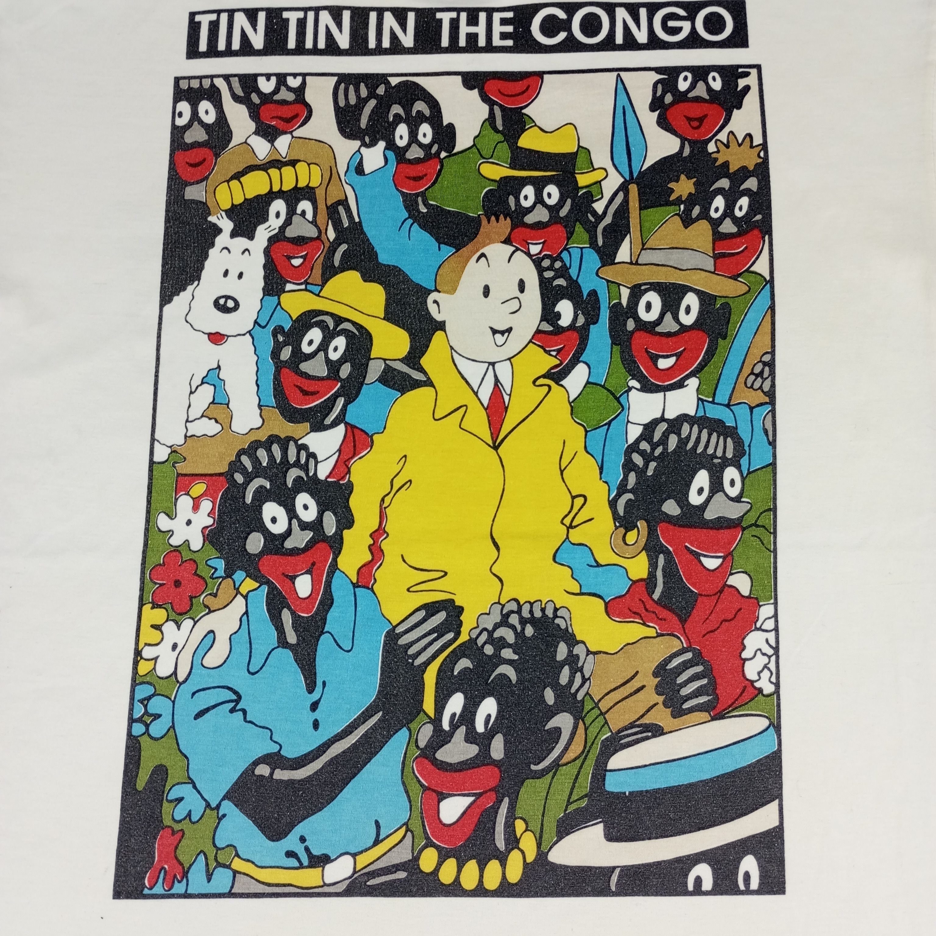 Vintage Tin Tin In The Congo Backprint Design Streetwear Tshirt Size US XL / EU 56 / 4 - 2 Thumbnail