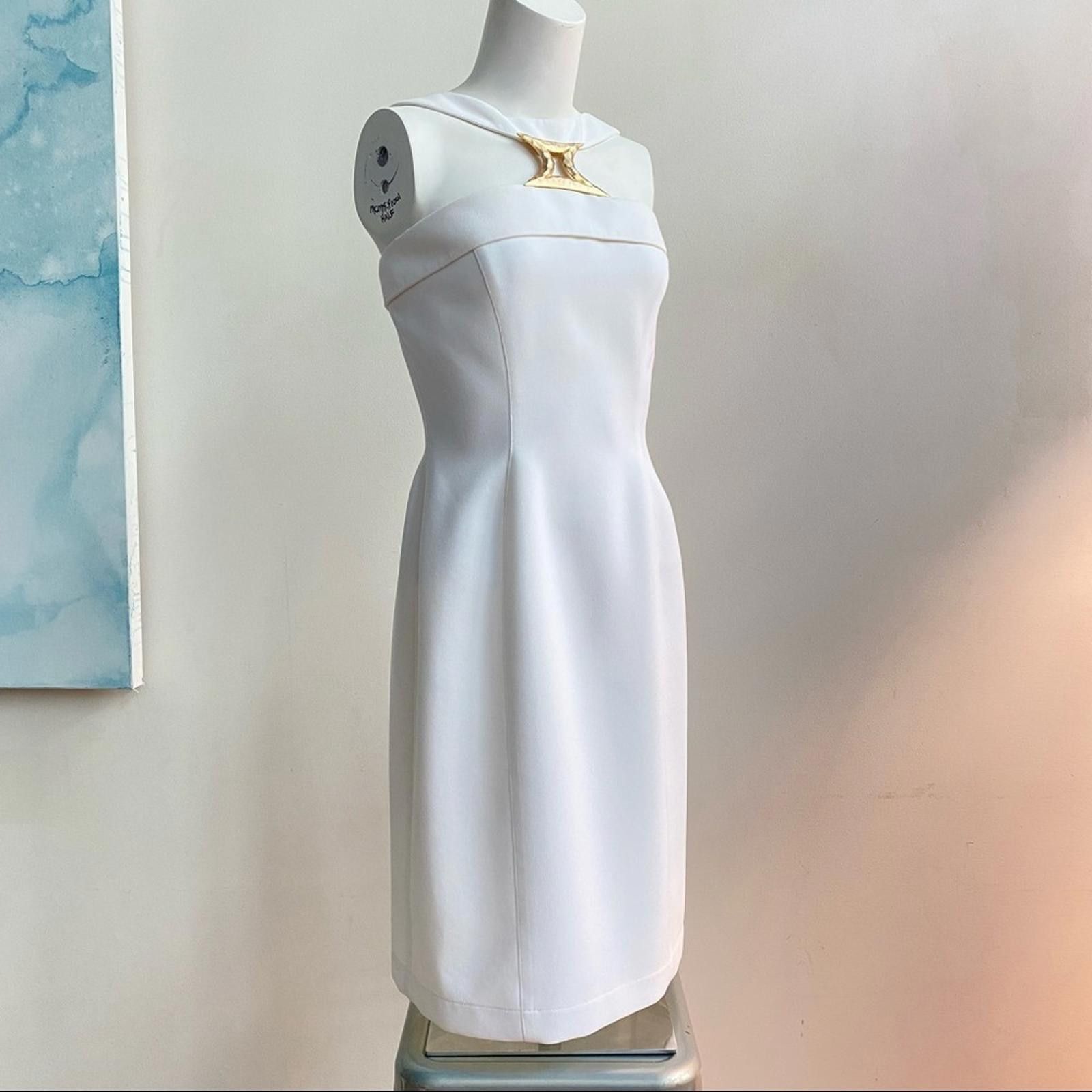 Thierry Mugler VTG THEIRRY MUGLER Iconic Vintage White Bandeau Sheath Dress Size S / US 4 / IT 40 - 1 Thumbnail