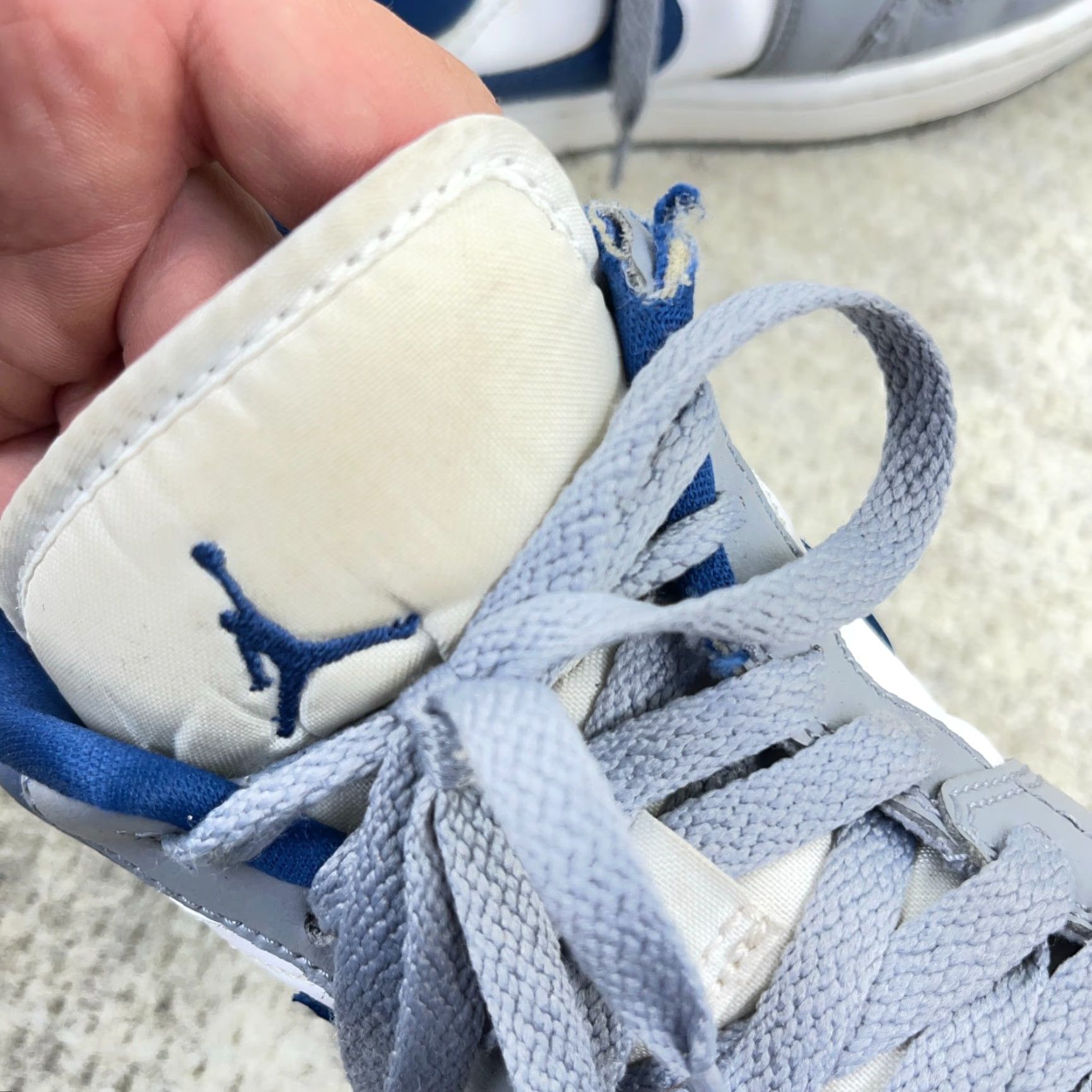 Jordan Brand Nike Air Jordan 1 Low Women’s Sneakers Size 10.5 Blue Gray Retro Casual Athletic Size US 8 / IT 38 - 6 Thumbnail