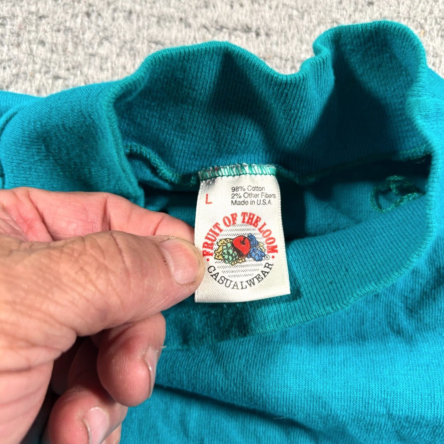 Fruit Of The Loom VINTAGE Fruit of the Loom Sweatshirt Men Large Blue Crewneck Boxy 90s USA Y2K Vintage Size US L / EU 52-54 / 3 - 3 Thumbnail