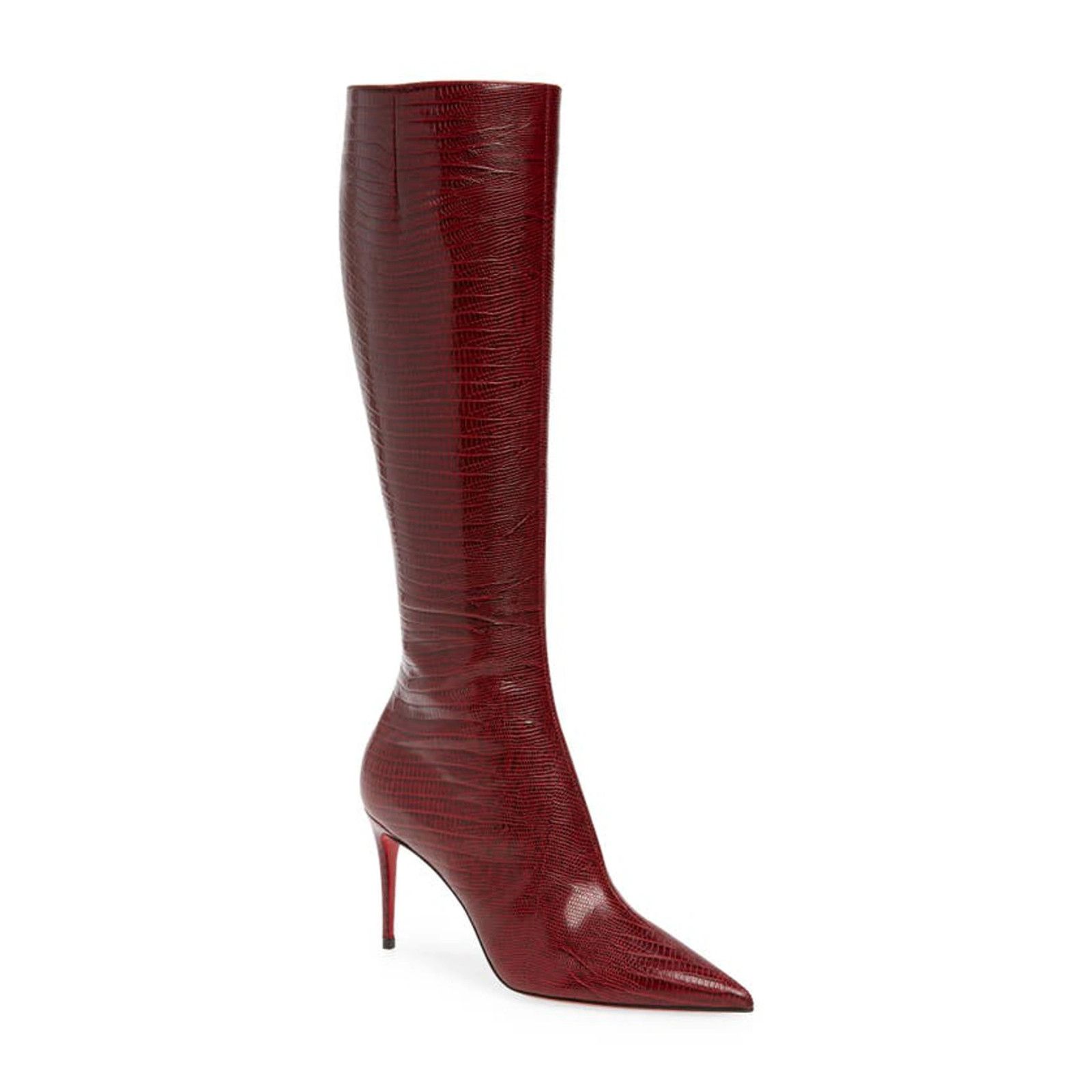 Christian Louboutin Kate Botta 85 Red Calf Lizzy Knee High