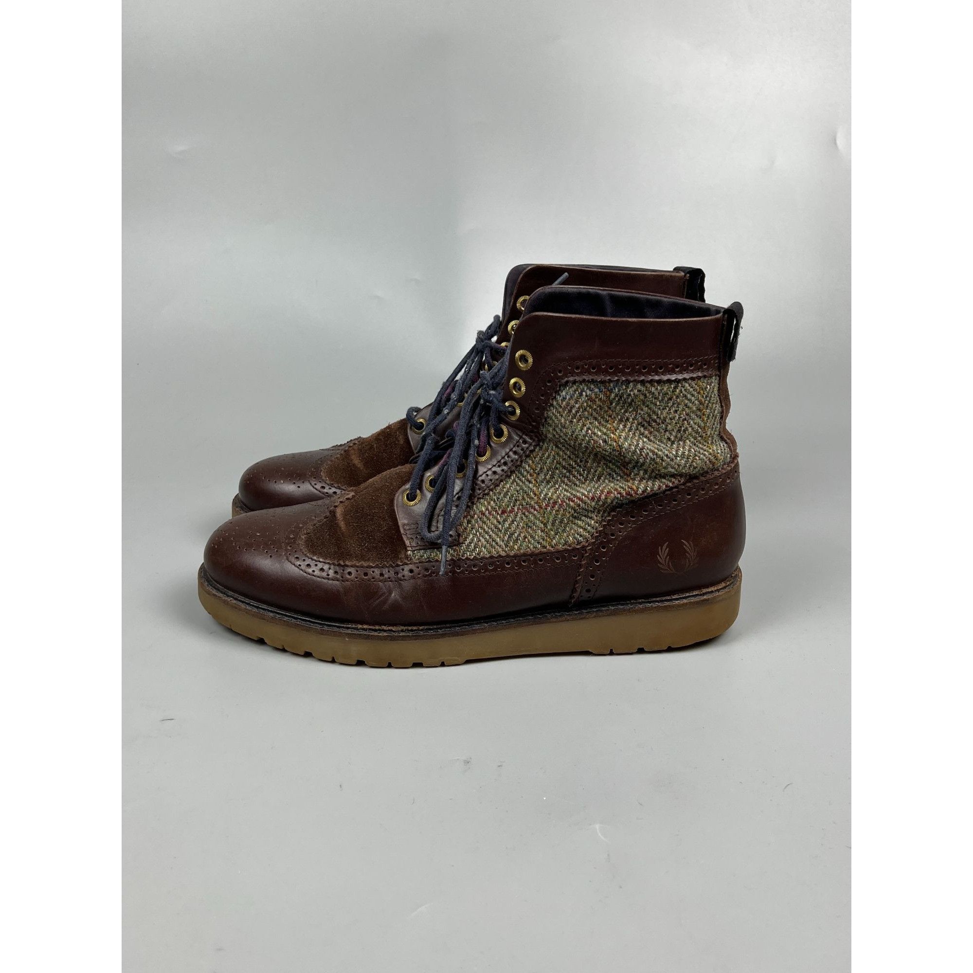 Fred Perry Harris Tweed for Fred Perry Suede Leather Boots (Y1026) Size US 10 / EU 43 - 5 Thumbnail