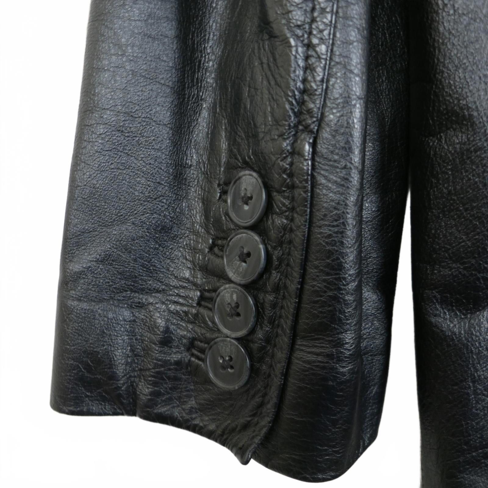 American Eagle Outfitters American Eagle Black Leather Button-Up Car Coat Women's M Size M / US 6-8 / IT 42-44 - 7 Thumbnail