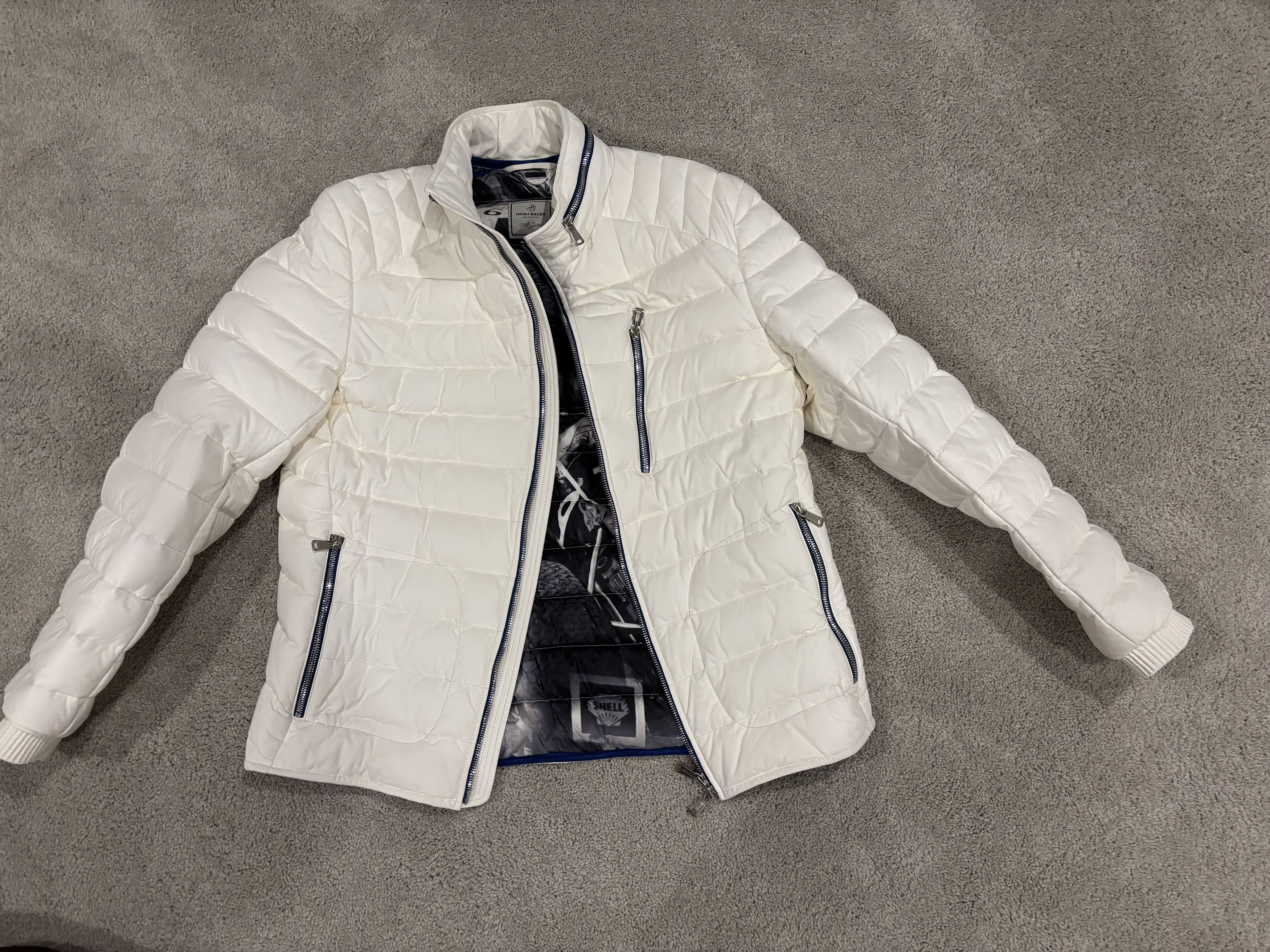 Other Heinz Bauer F1 Racer Down Jacket In White Size US L / EU 52-54 / 3 - 1 Thumbnail