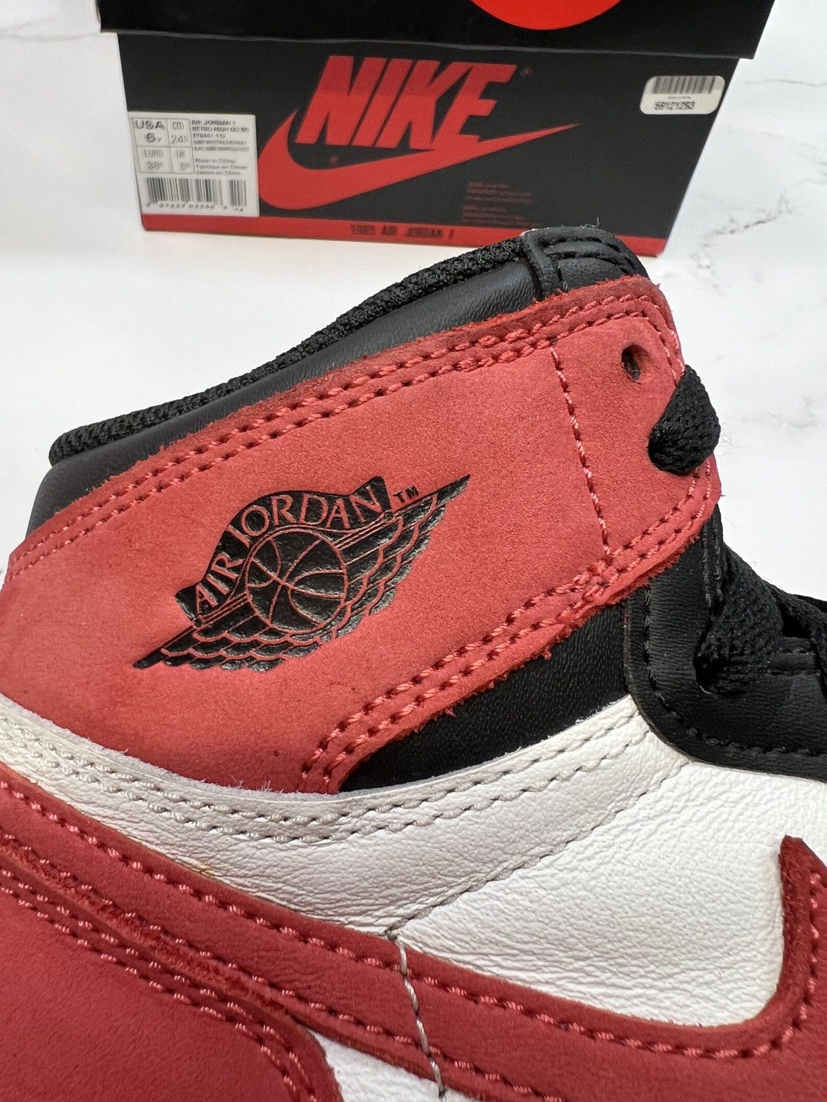 Jordan Brand Nike Air Jordan 1 1s Retro High OG GS Track Red Size US 6 / EU 39 - 6 Thumbnail