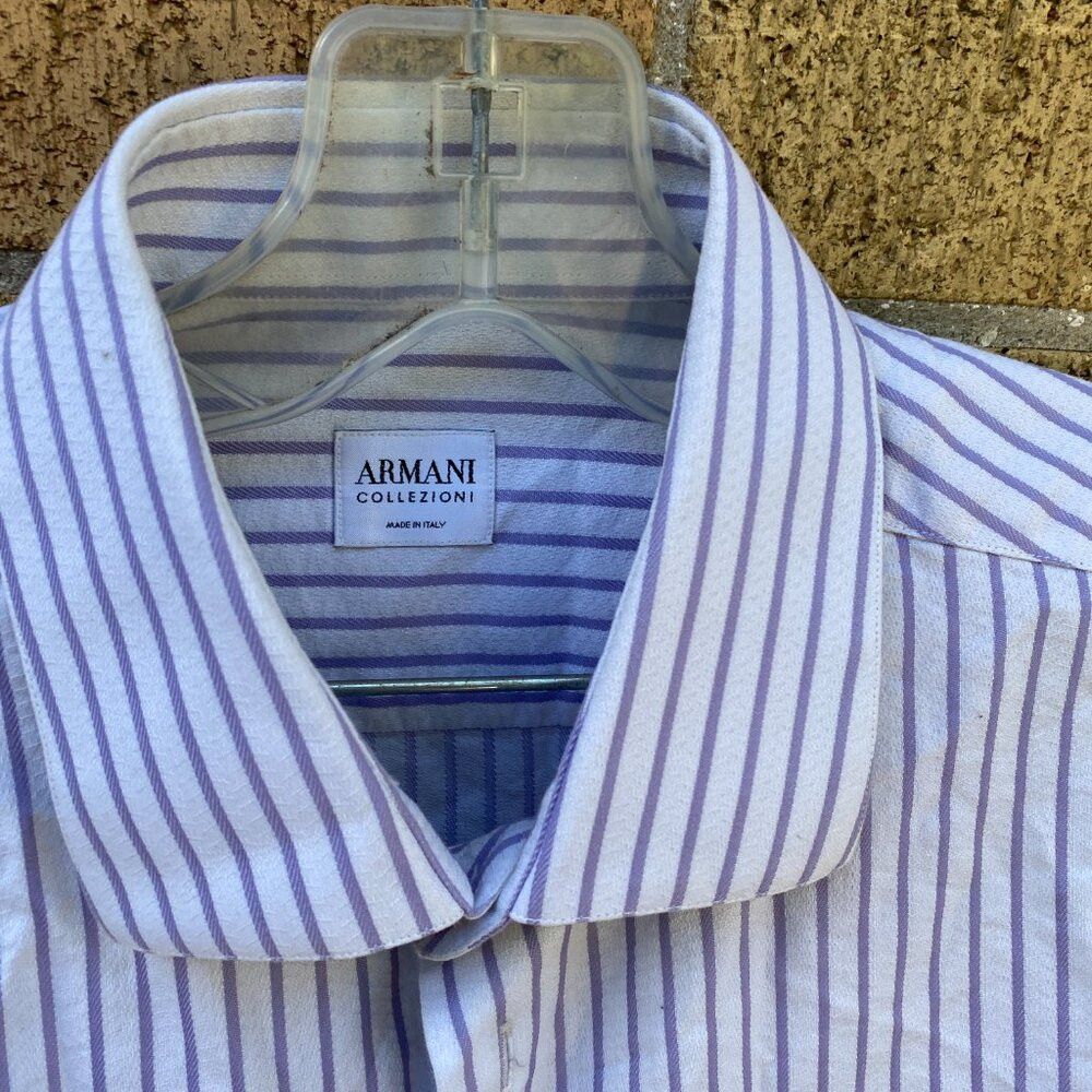 Armani Vintage Armani Button Up Dress Shirt Striped Size 16.5 Larg Size US L / EU 52-54 / 3 - 6 Thumbnail