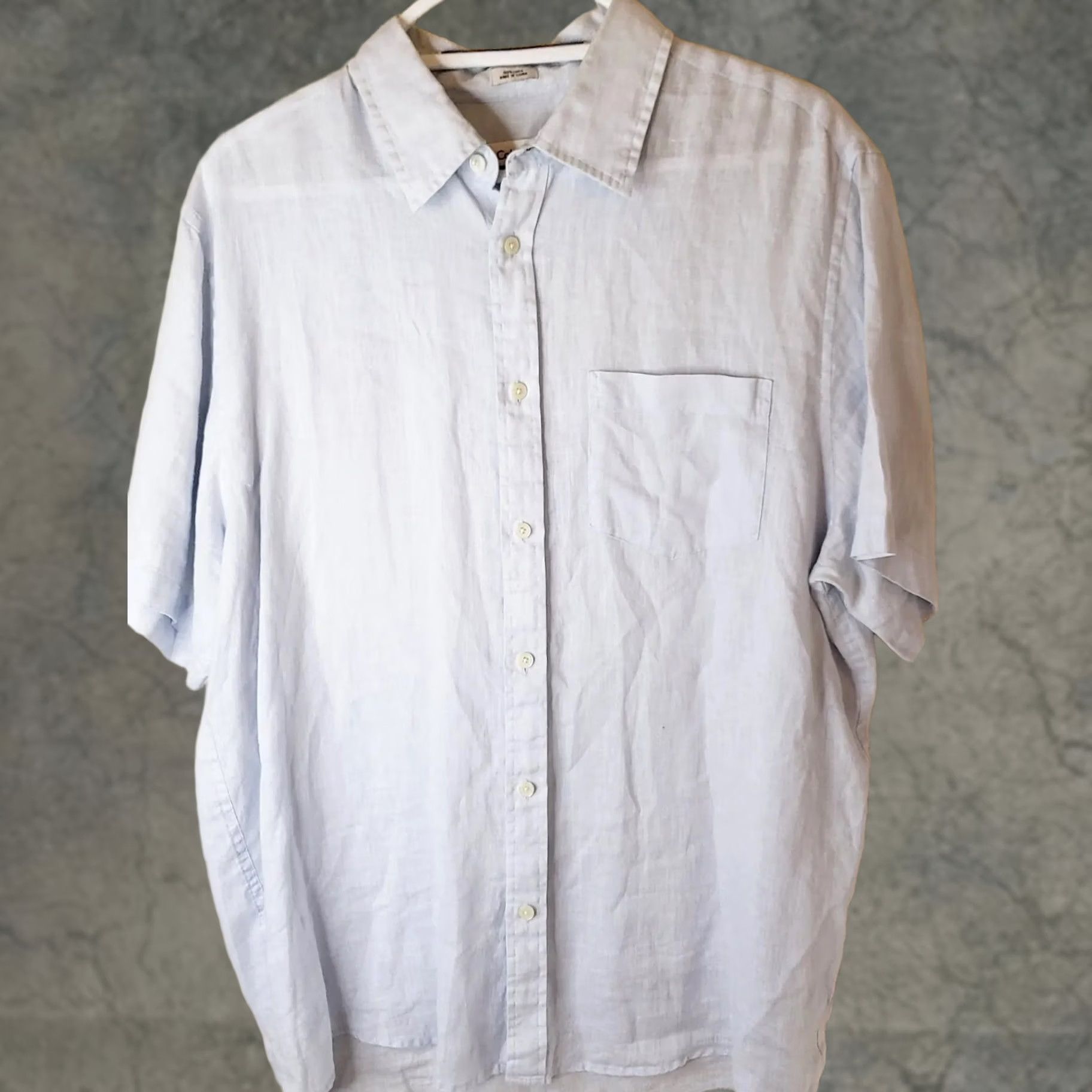 Calvin Klein Calvin Klein Linen Shirt Men's L Pale Blue Button Up Casual Short Sleeve Size US L / EU 52-54 / 3 - 1 Thumbnail