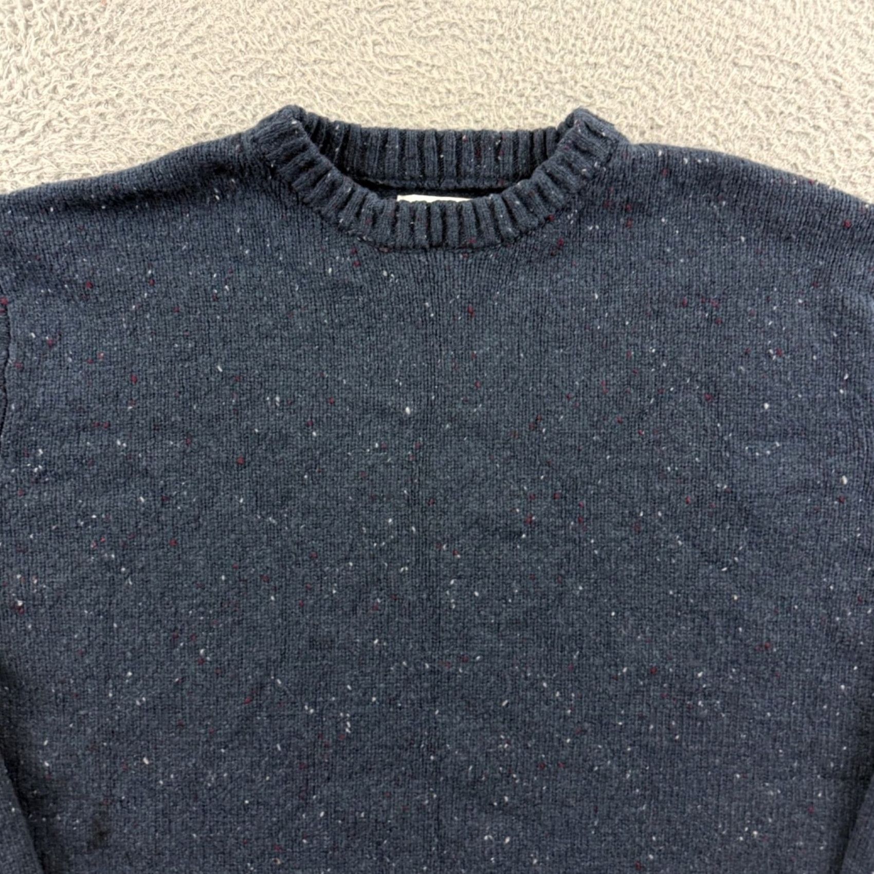 Vintage Line Of Trade Sweater Mens 2XL Blue Wool Blend Fleck Elbow Patches Knit Pullover Size US XL / EU 56 / 4 - 3 Thumbnail