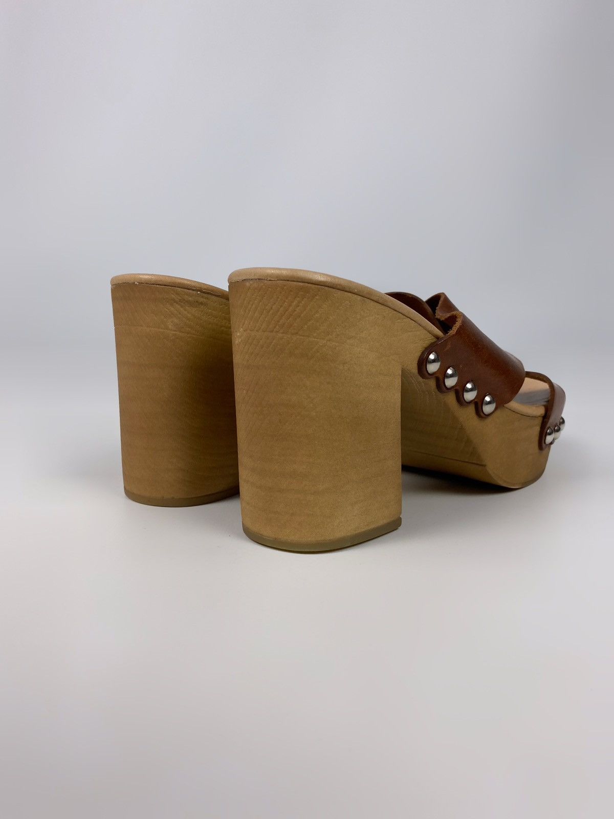 Vintage Y2K Vintage Globus Chunky Studded Wooden Platform Sandals Size US 10 / IT 40 - 9 Thumbnail