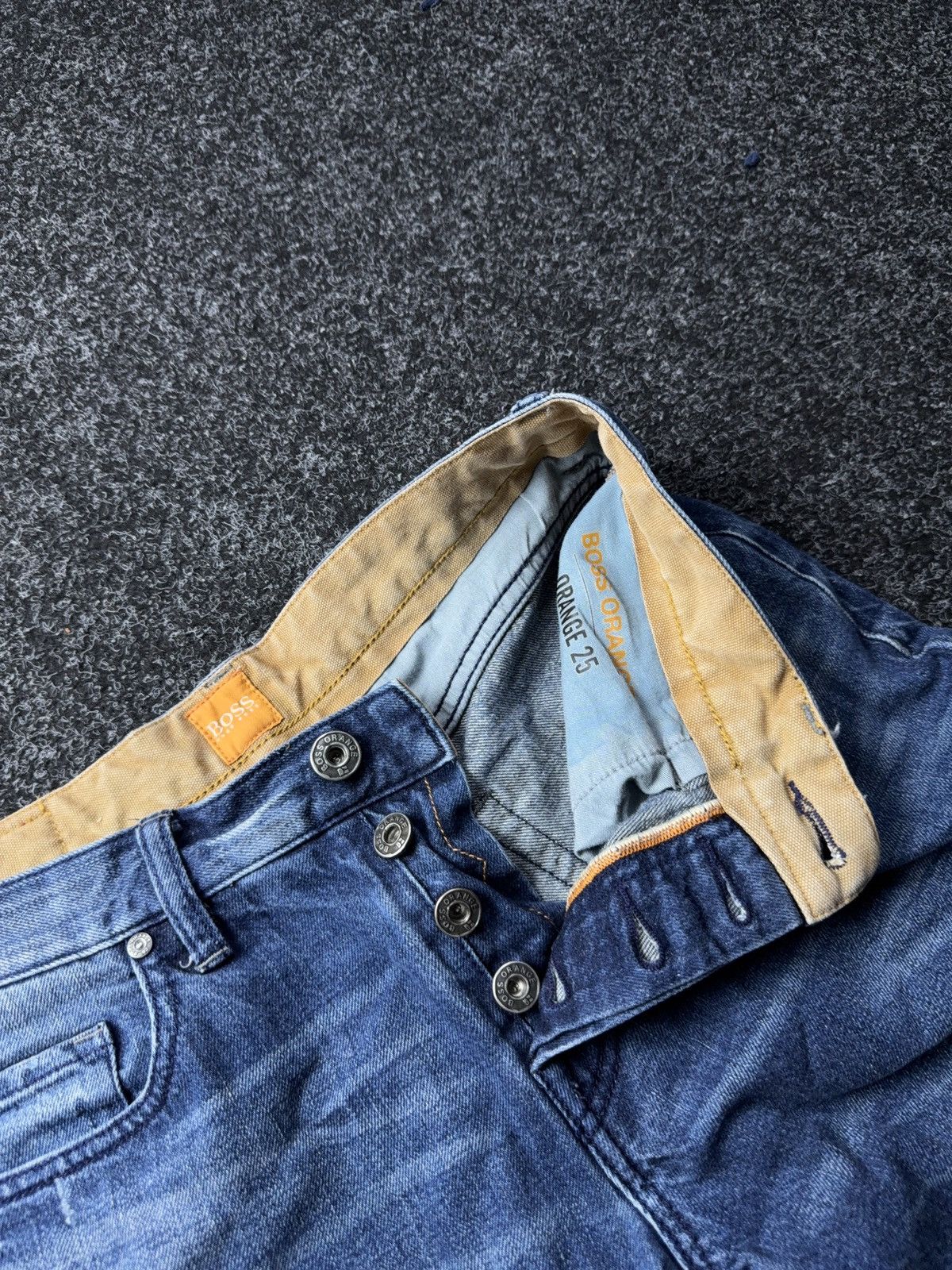 Hugo Boss Luxury Y2K Distressed Vintage Hugo Boss Orange Jeans Blue Size US 31 - 8 Thumbnail