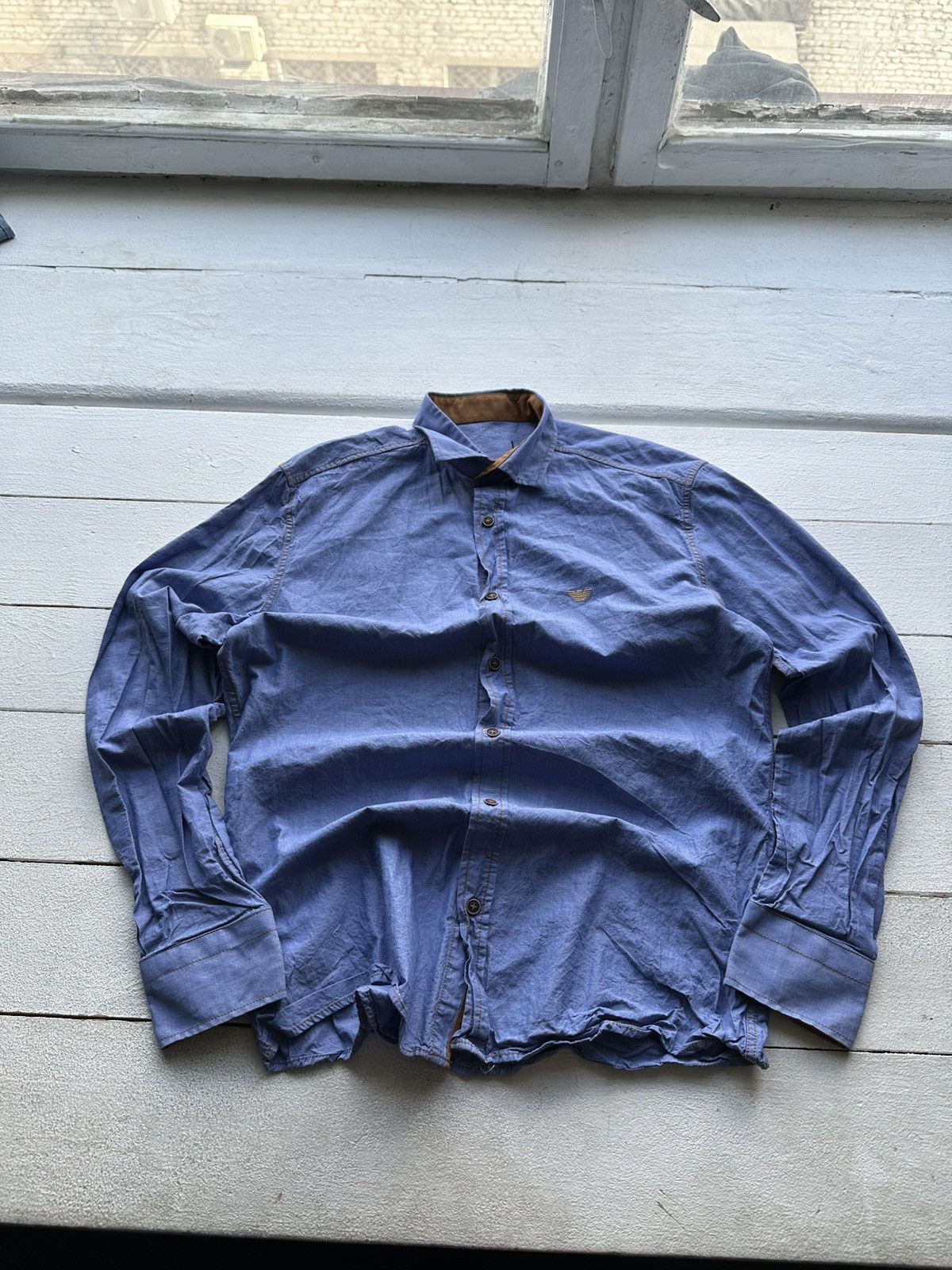Armani × Vintage RARE🚨 ARMANI JEANS VINTAGE SHIRT LUXURY BUTTON UP 90s Size US M / EU 48-50 / 2 - 1 Thumbnail