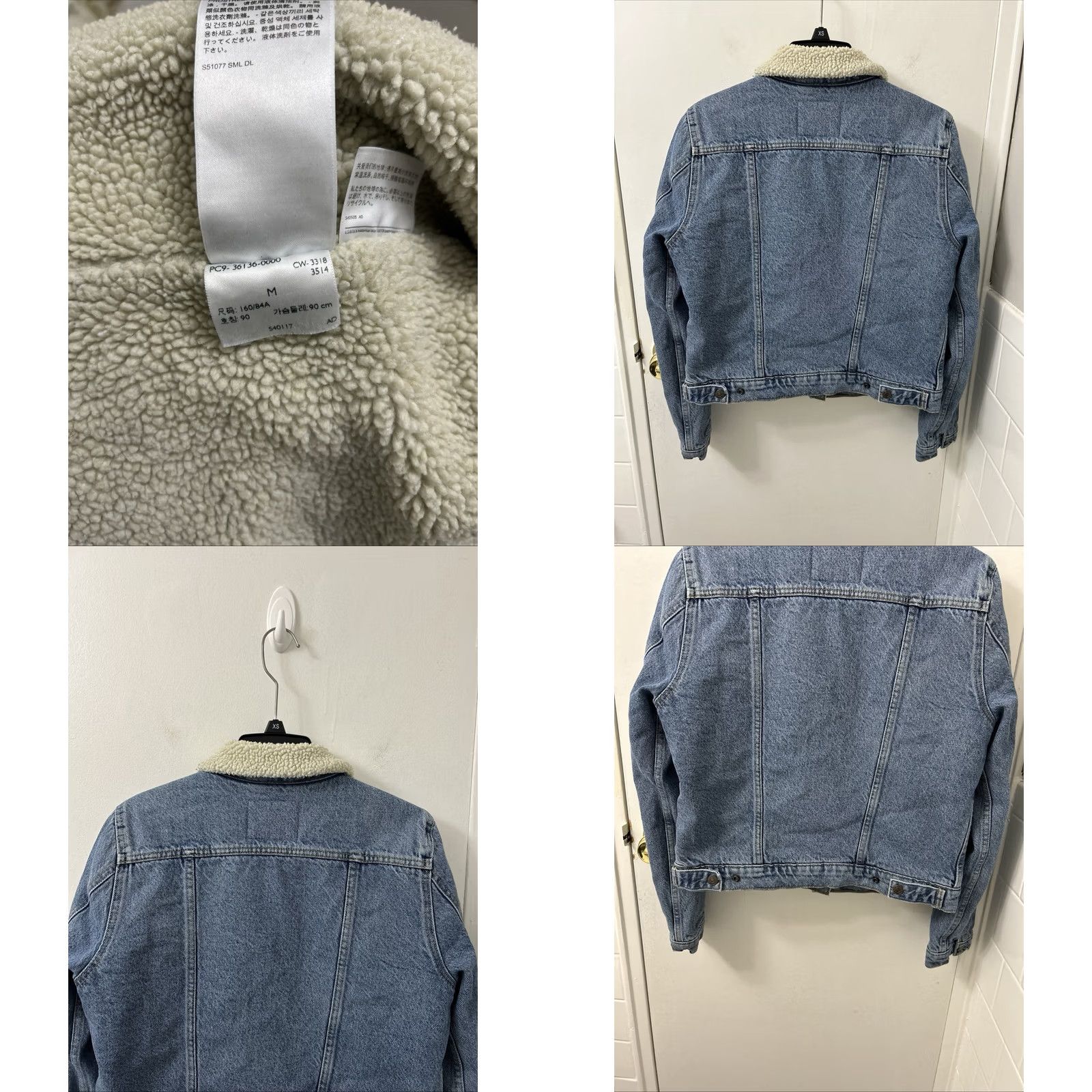 Levi's Levi's Trucker Jacket Womens Medium Blue Sherpa Lined Denim Pockets Button Front 90s Classic Fashion Winter Fall Spring Jacket Size M / US 6-8 / IT 42-44 - 8 Thumbnail