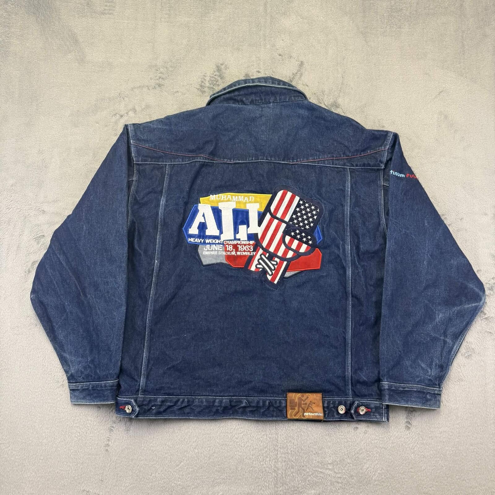 Fubu Muhammad Ali Fubu Vintage Platinum Denim Jacket Size US XL / EU 56 / 4 - 2 Thumbnail