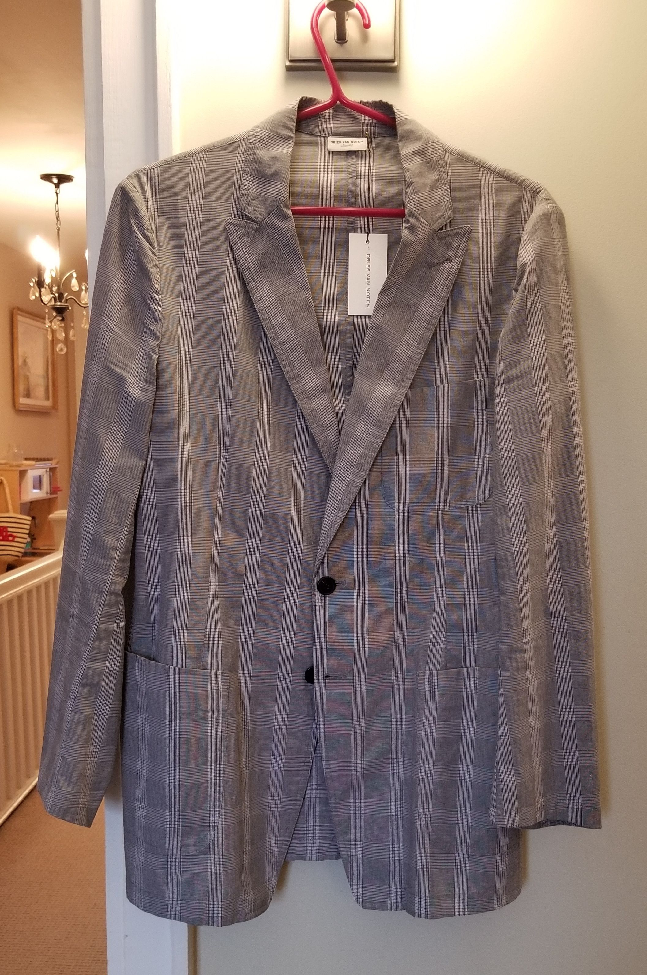 Dries Van Noten Dries Van Noten Gray Check Blazer Size 38R - 1 Thumbnail