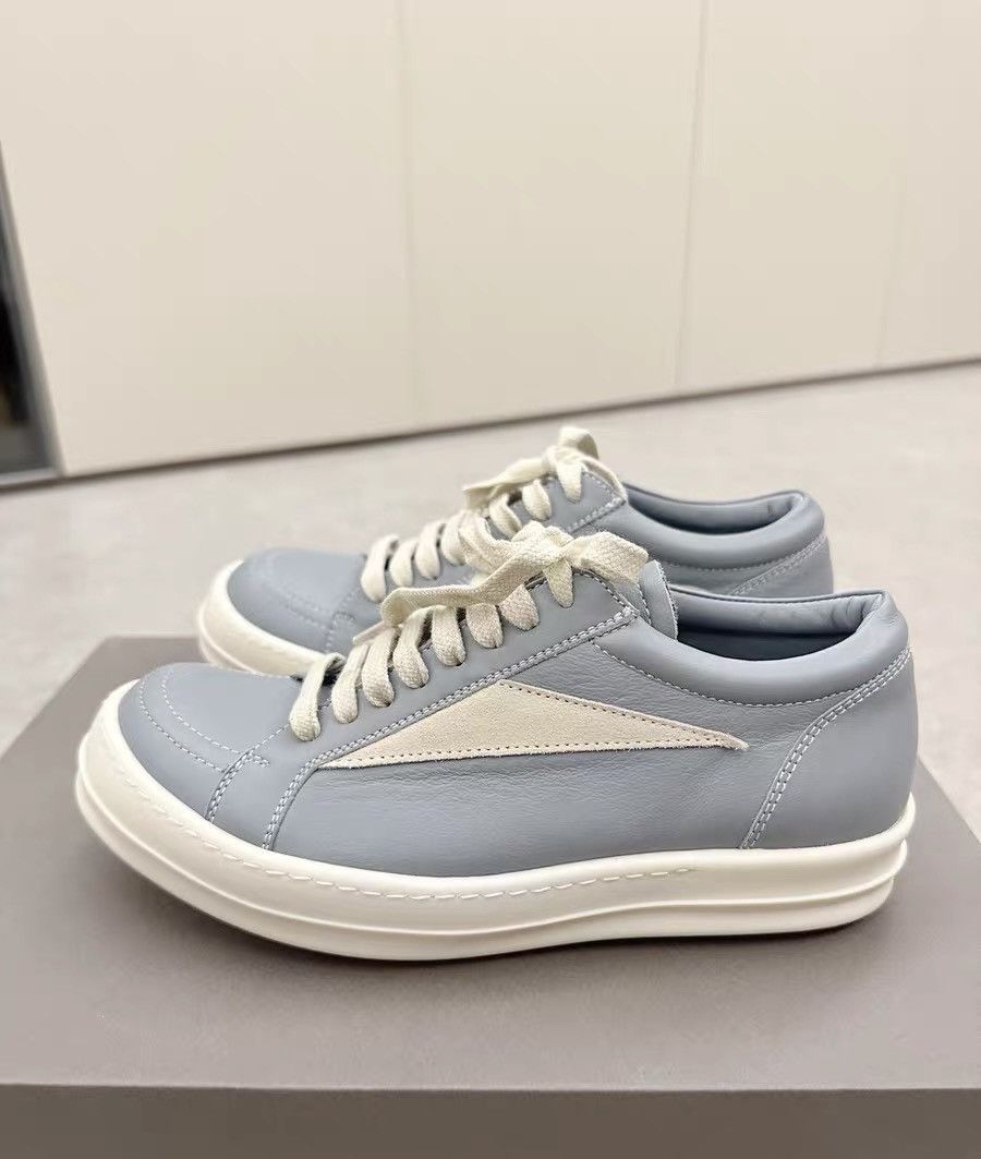 Rick Owens Rick Owens Mainline Haze Blue Low-Top Leather Size US 7 / IT 37 - 3 Thumbnail