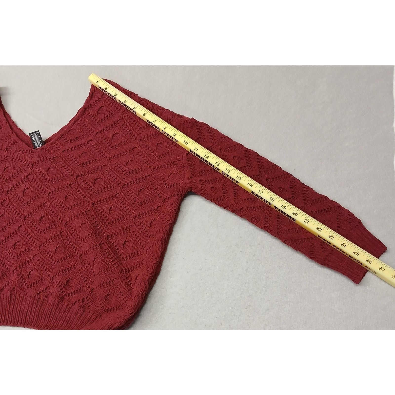 rue21 Rue 21 (XSmall) Women's Burgandy Knitted V-Neck Crop Sweater Size XS / US 0-2 / IT 36-38 - 7 Thumbnail