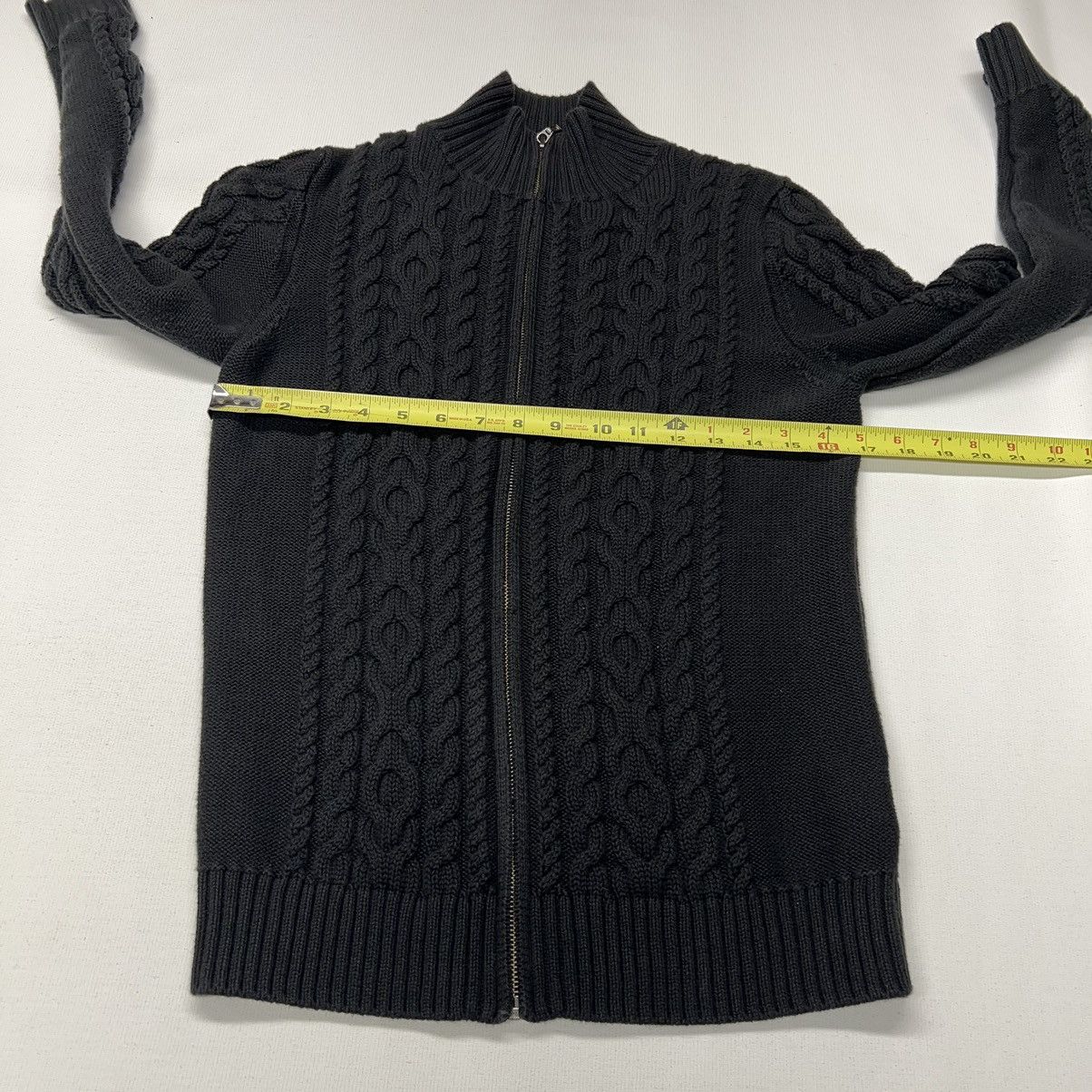 L.L. Bean LL Bean Sweater Black Cable Knit Fill Zip Fisherman Classic Size S / US 4 / IT 40 - 15 Thumbnail