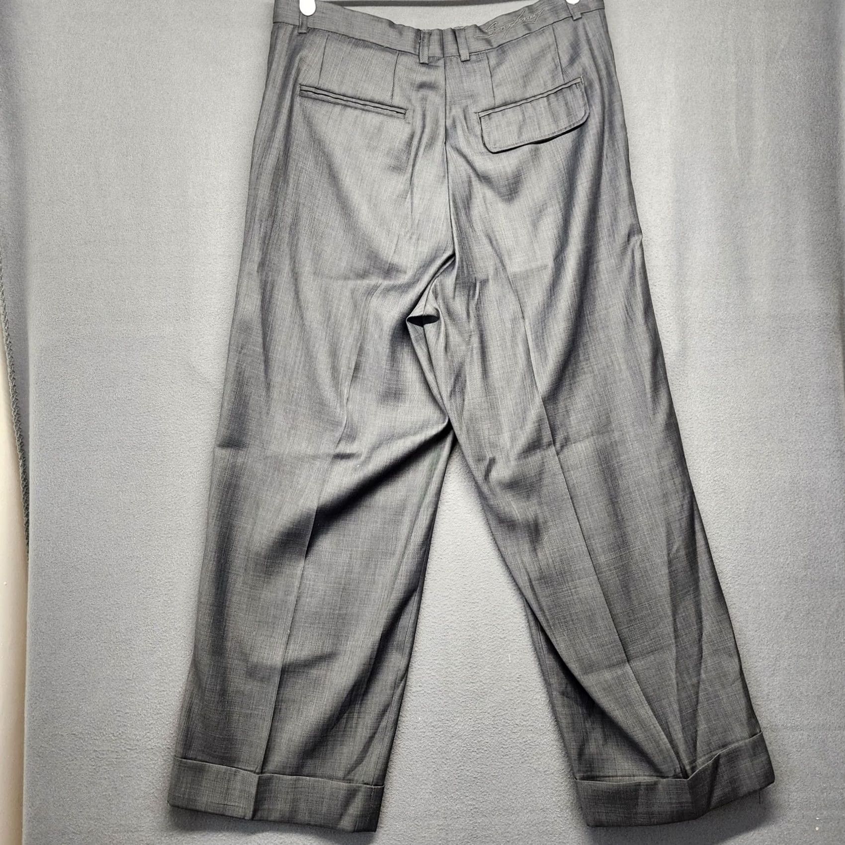 Vintage Steve Harvey Dress Pants Mens 34x28 Grey Pleated Front Tagged 36x30 Size US 34 / EU 50 - 2 Thumbnail