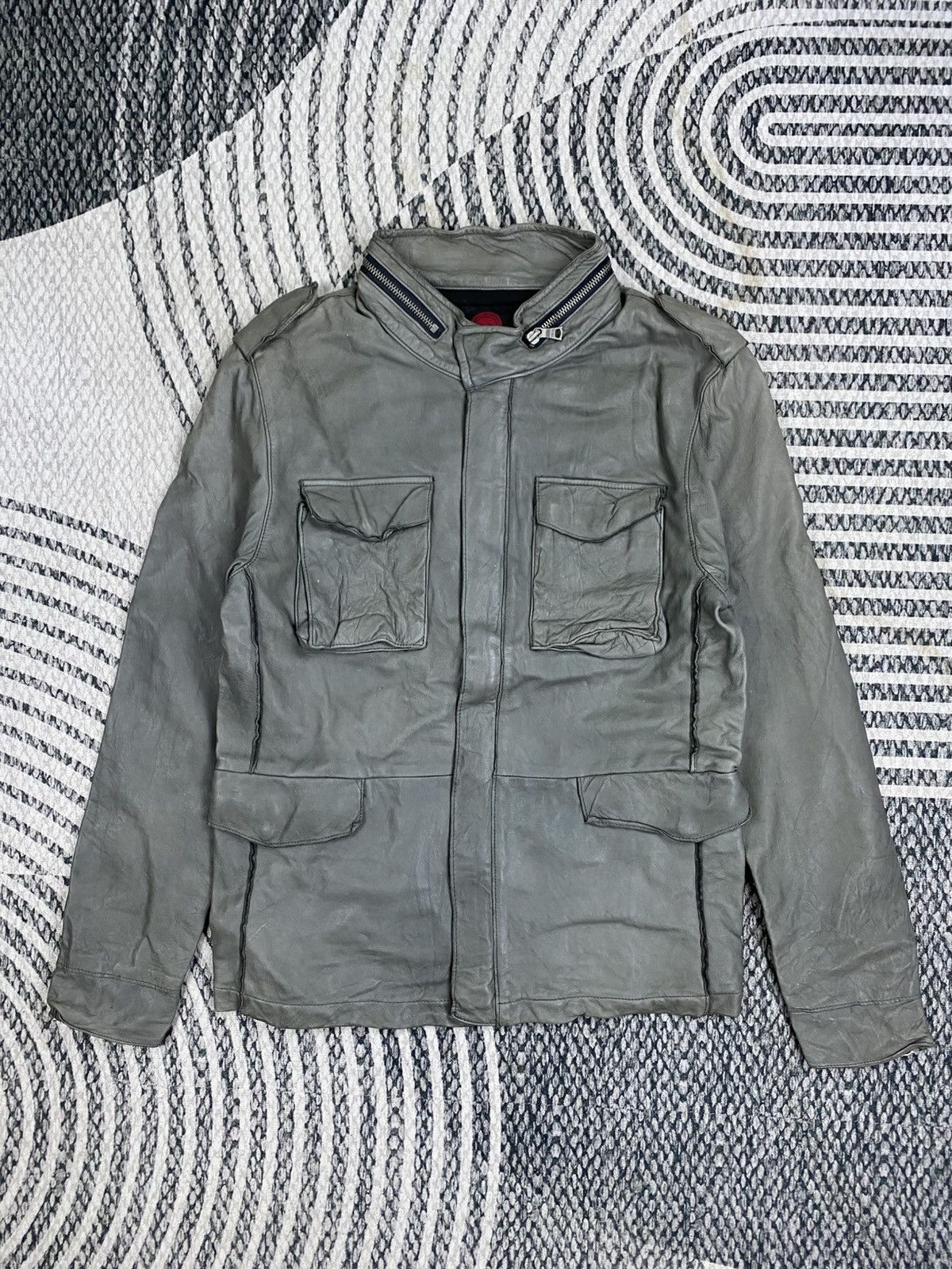 Japanese Brand Vintage Military Leather Field Jacket Jun Hashimoto Inspired Size US S / EU 44-46 / 1 - 1 Thumbnail