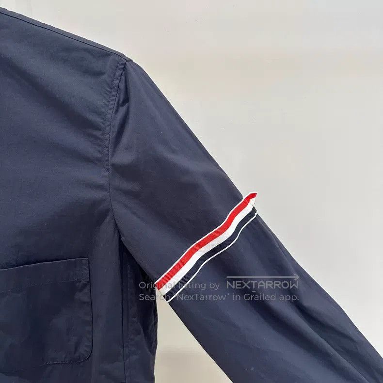 Thom Browne Thom Browne Classic Double Sleeve Logo Jacket in Blue Size US XS / EU 42 / 0 - 4 Thumbnail